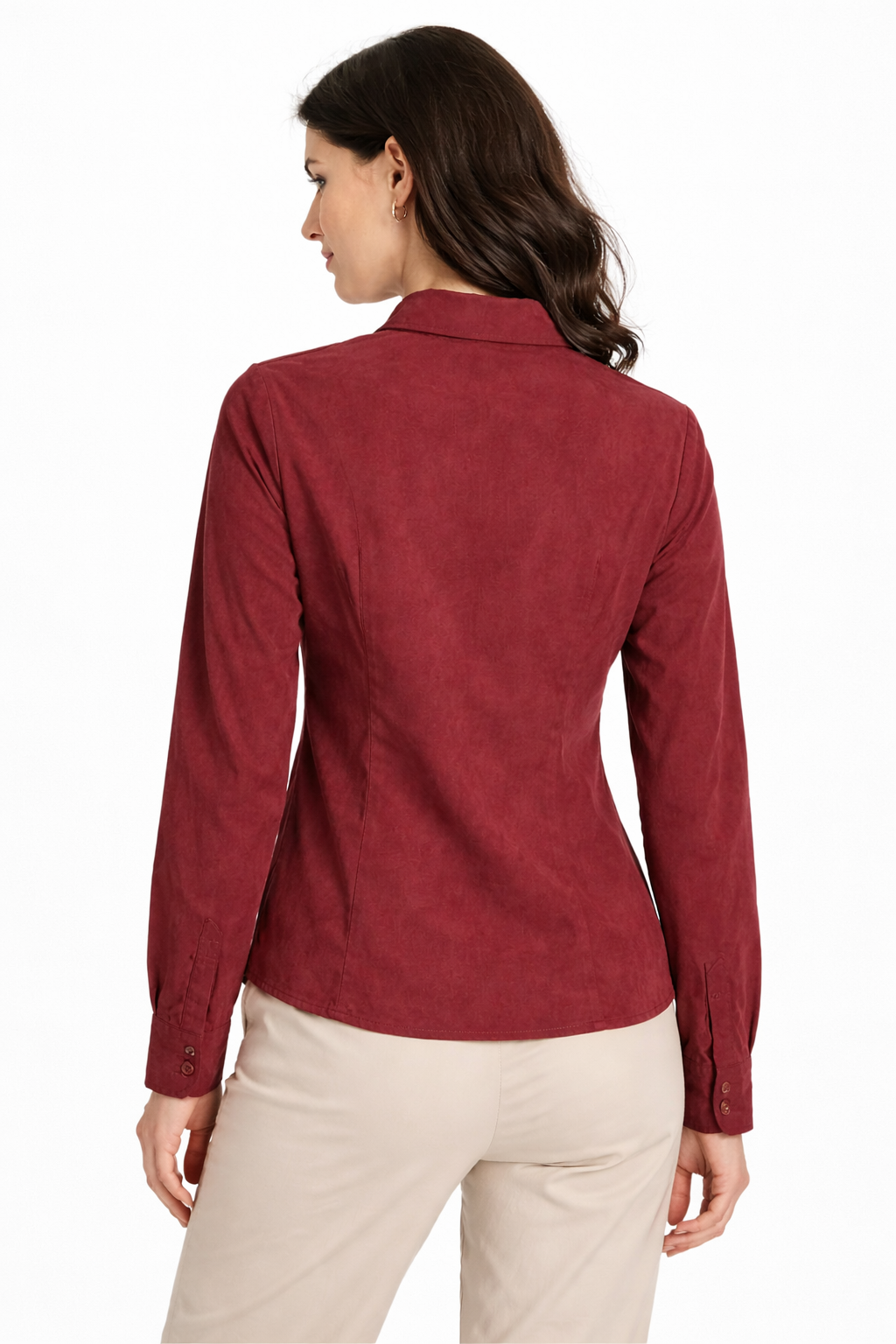 Wine Red Tailored Women’s Formal Shirt