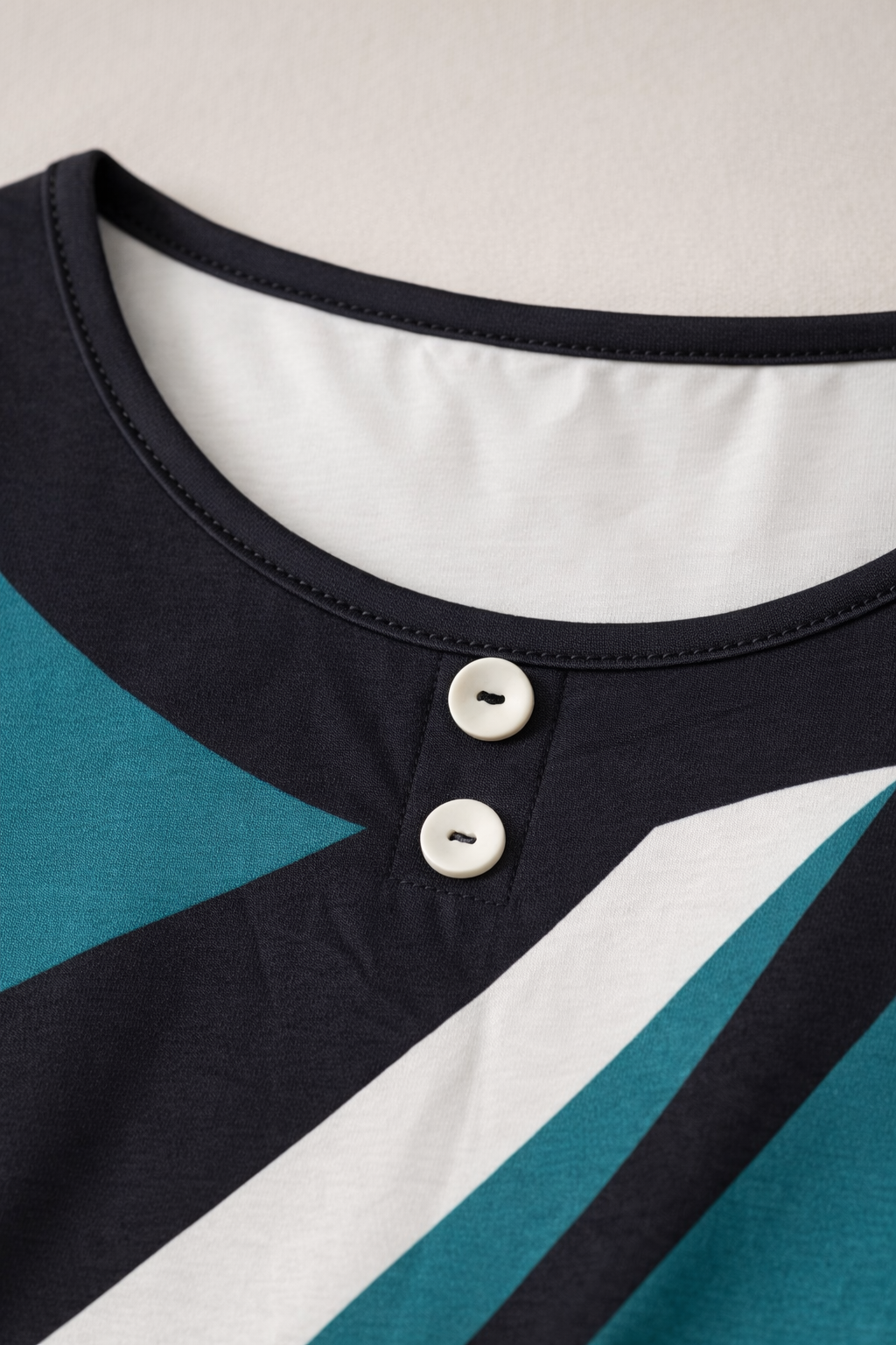 Women’s Teal Color block Short Sleeve Top