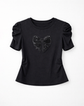 Women’s Black Puff Sleeve Top