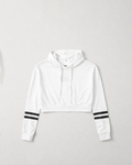 Women’s White Cropped Hoodie