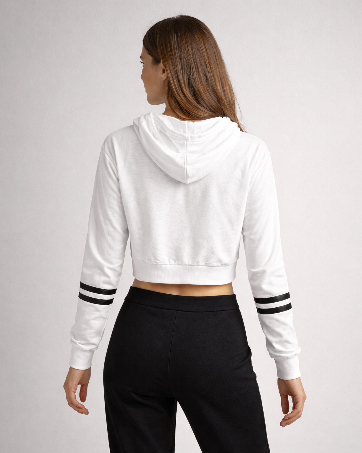 Women’s White Cropped Hoodie