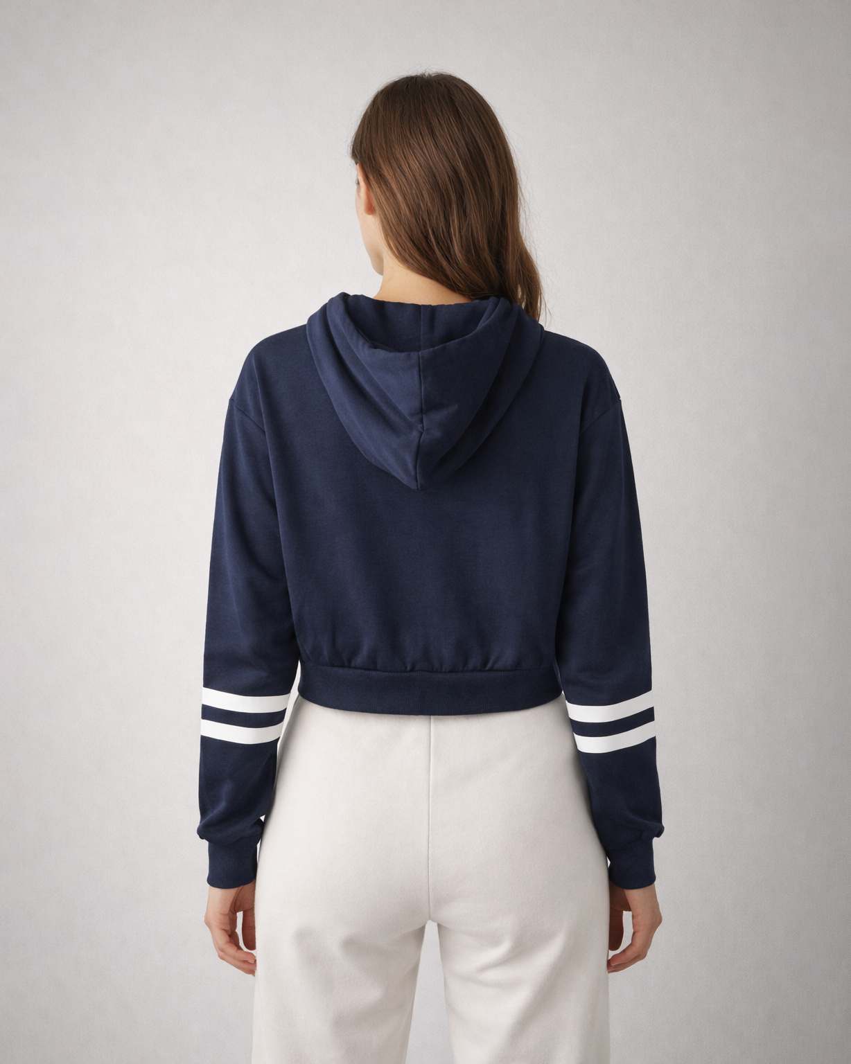 Women’s Navy Blue Cropped Hoodie