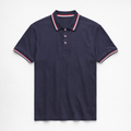 Classic Navy Blue Polo T-Shirt – Premium Cotton | Contrast Collar