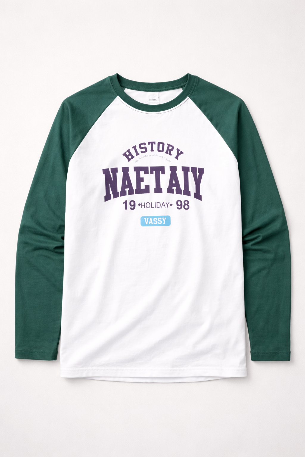 Vintage History Graphic Raglan T-Shirt – Green Sleeve Long Sleeve Tee