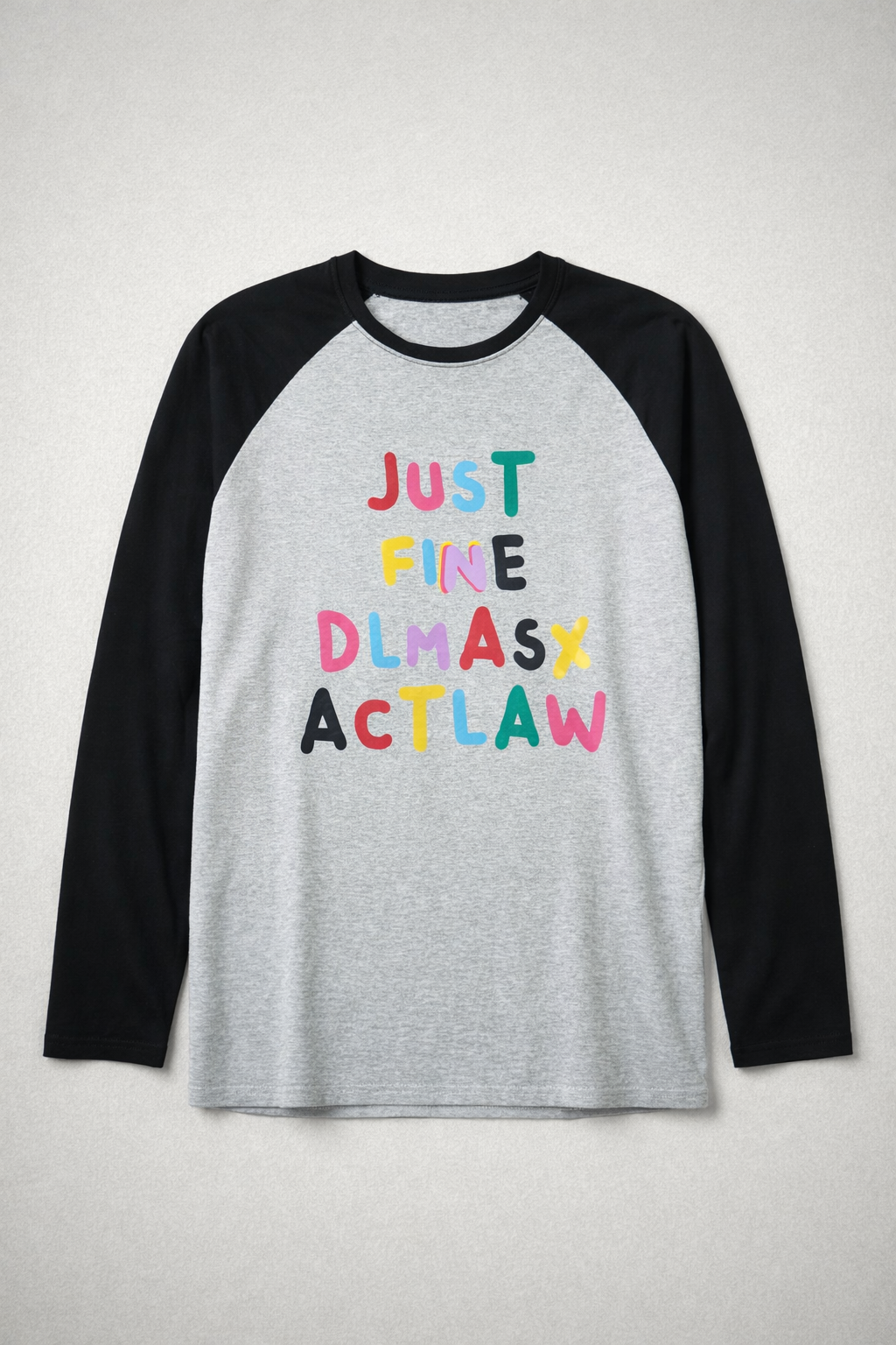 Men’s Grey & Black Raglan Full Sleeve Graphic T-Shirt