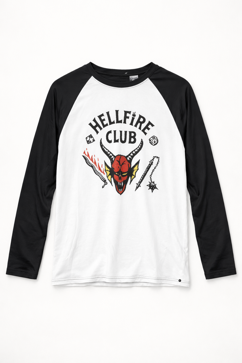 Men’s White & Black Raglan Full Sleeve T-Shirt