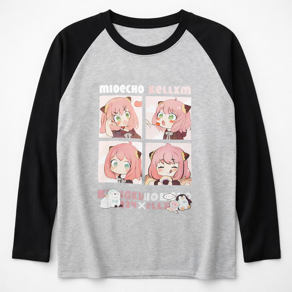 Men’s Grey & Black Raglan Full Sleeve Graphic T-Shirt