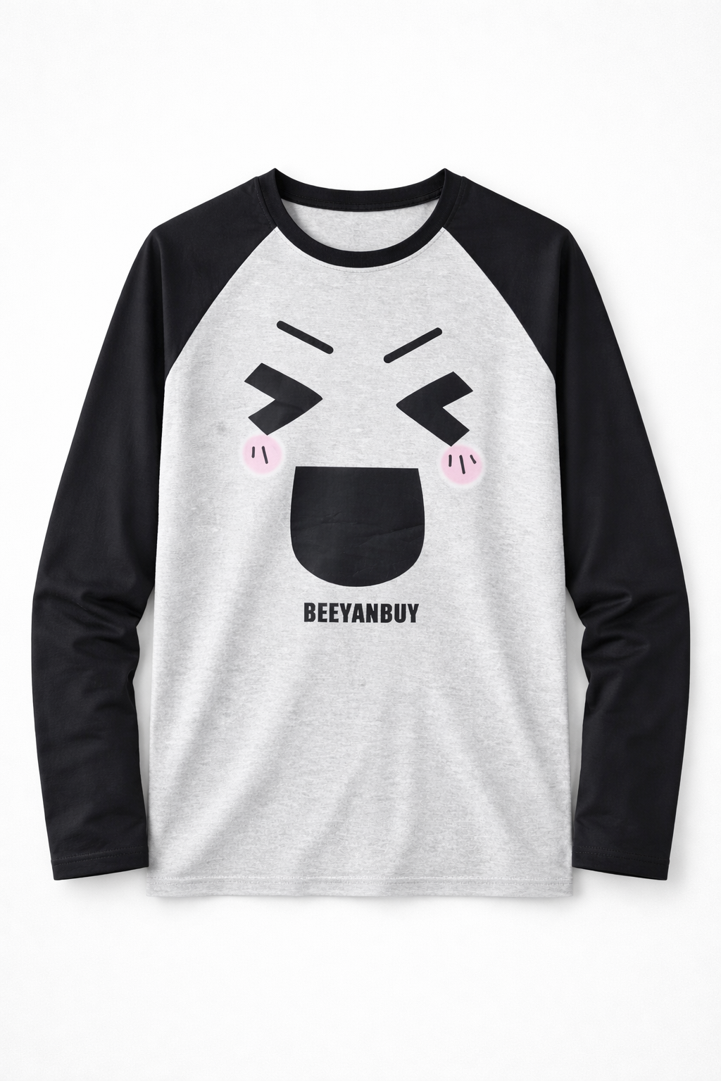 Men’s Grey & Black Raglan Full Sleeve Graphic T-Shirt