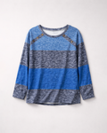 Women’s Blue Color block Long Sleeve Top