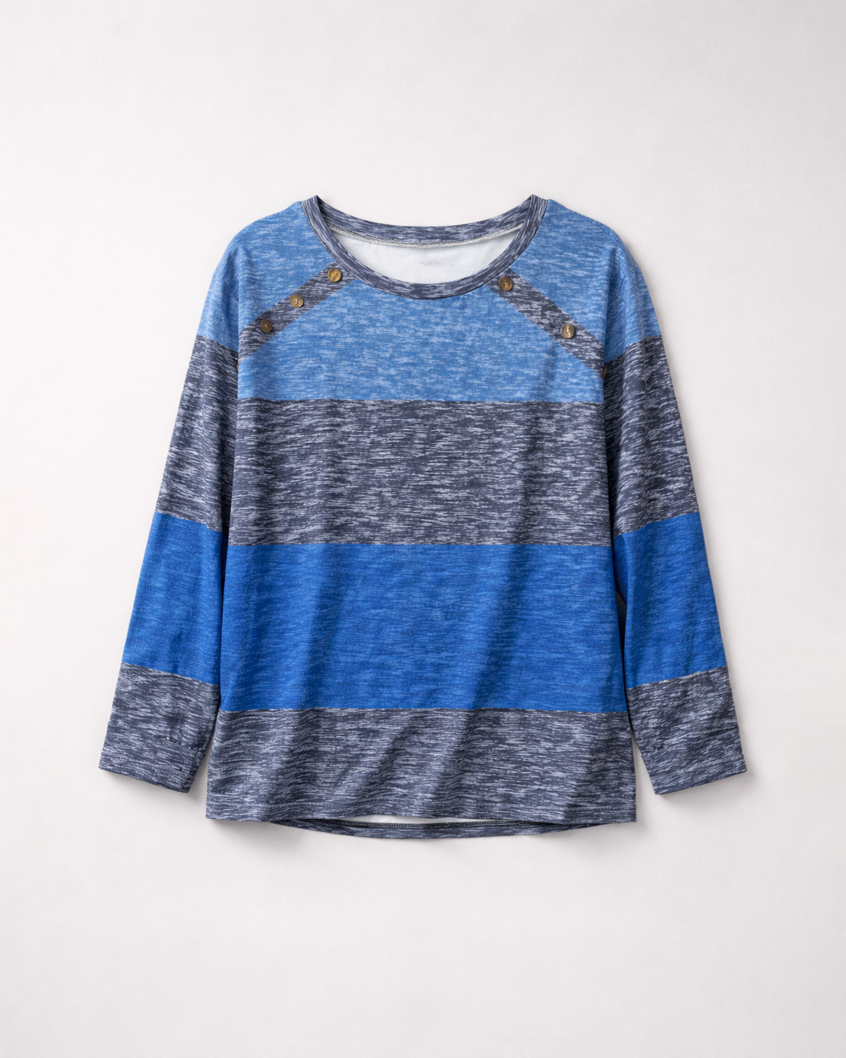 Women’s Blue Color block Long Sleeve Top