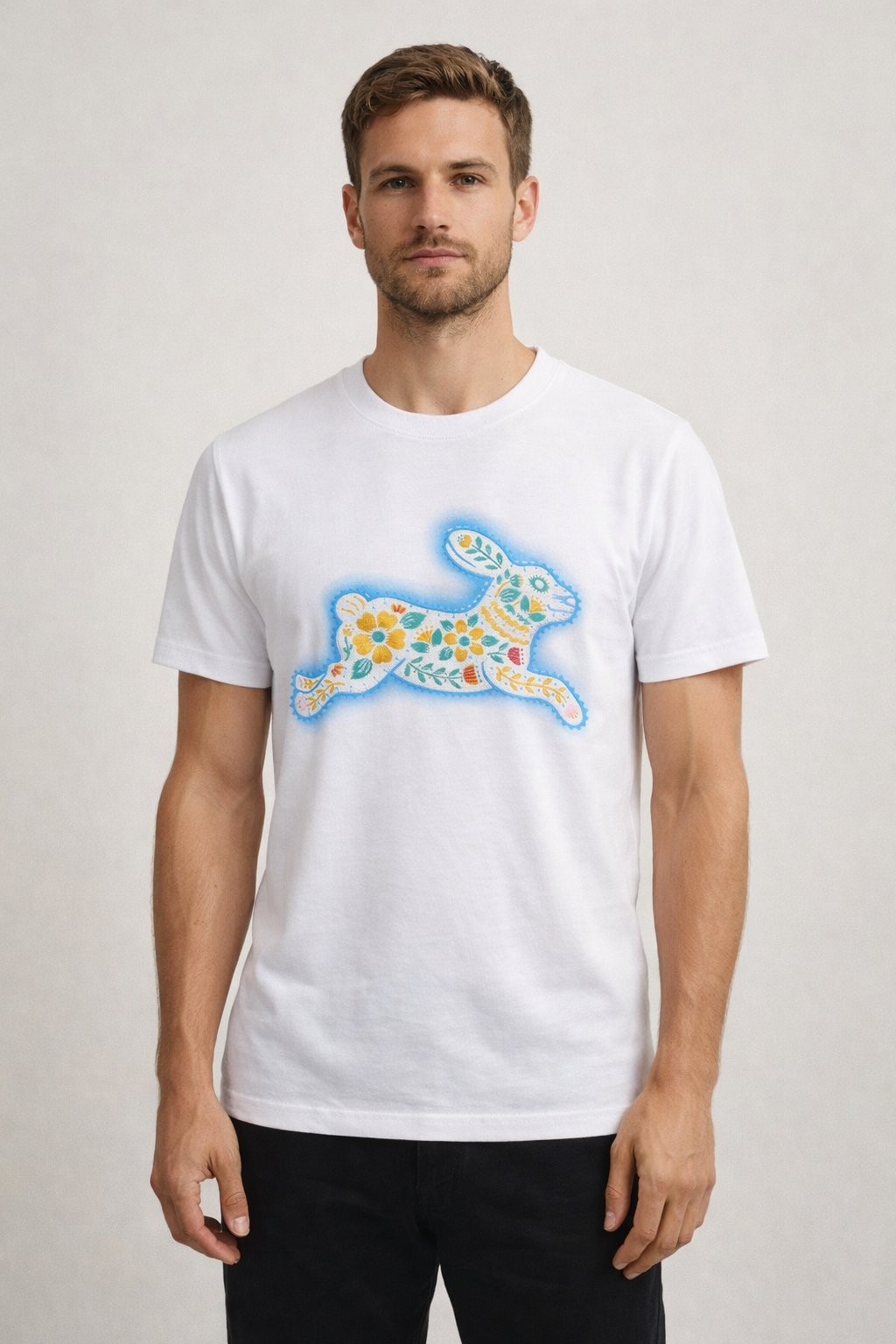 Year of the Rabbit Graphic Crew Neck T-Shirt – White