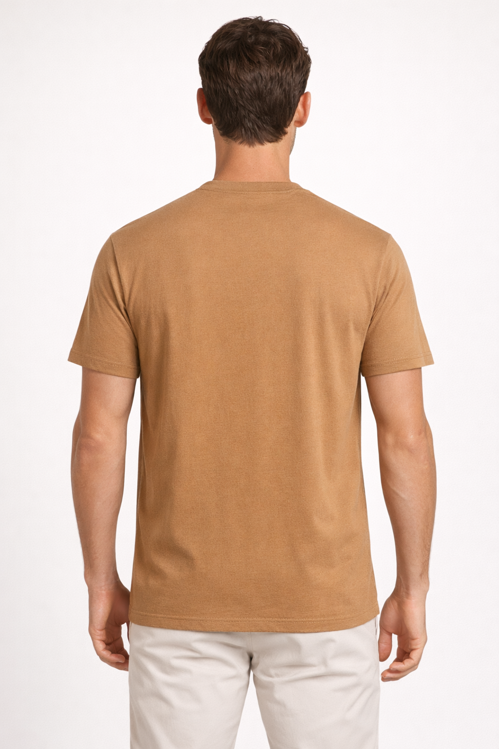 Men’s Brown Embroidered Horse Graphic T-Shirt