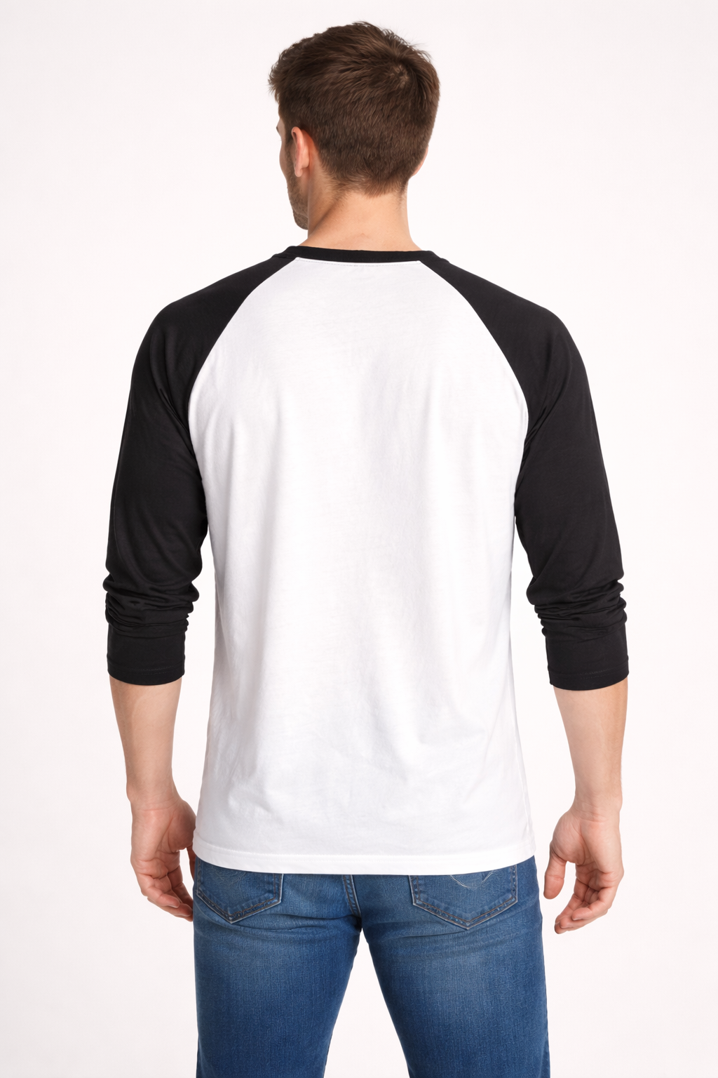 Playful Dog Doodle Raglan T-Shirt – White & Black