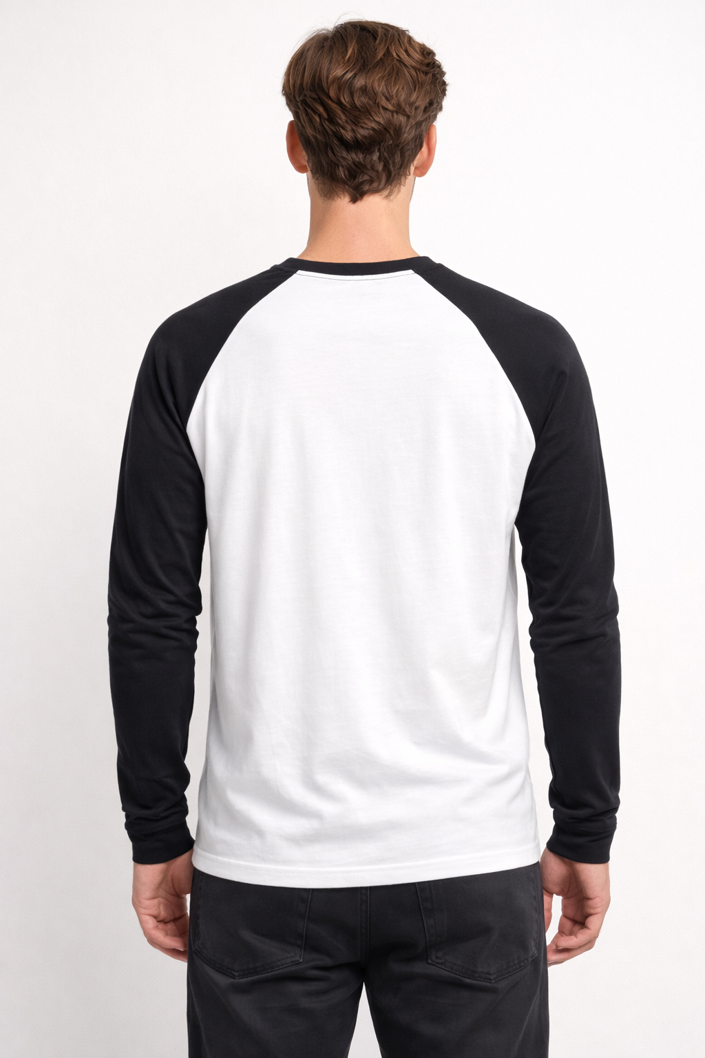 Vintage Graphic Raglan Long Sleeve T-Shirt – Black & White