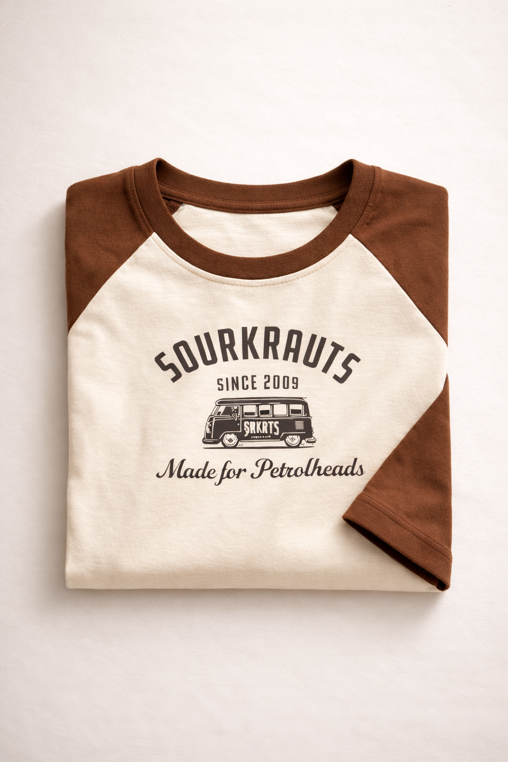 Vintage Petrol head Raglan T-Shirt – Beige & Brown