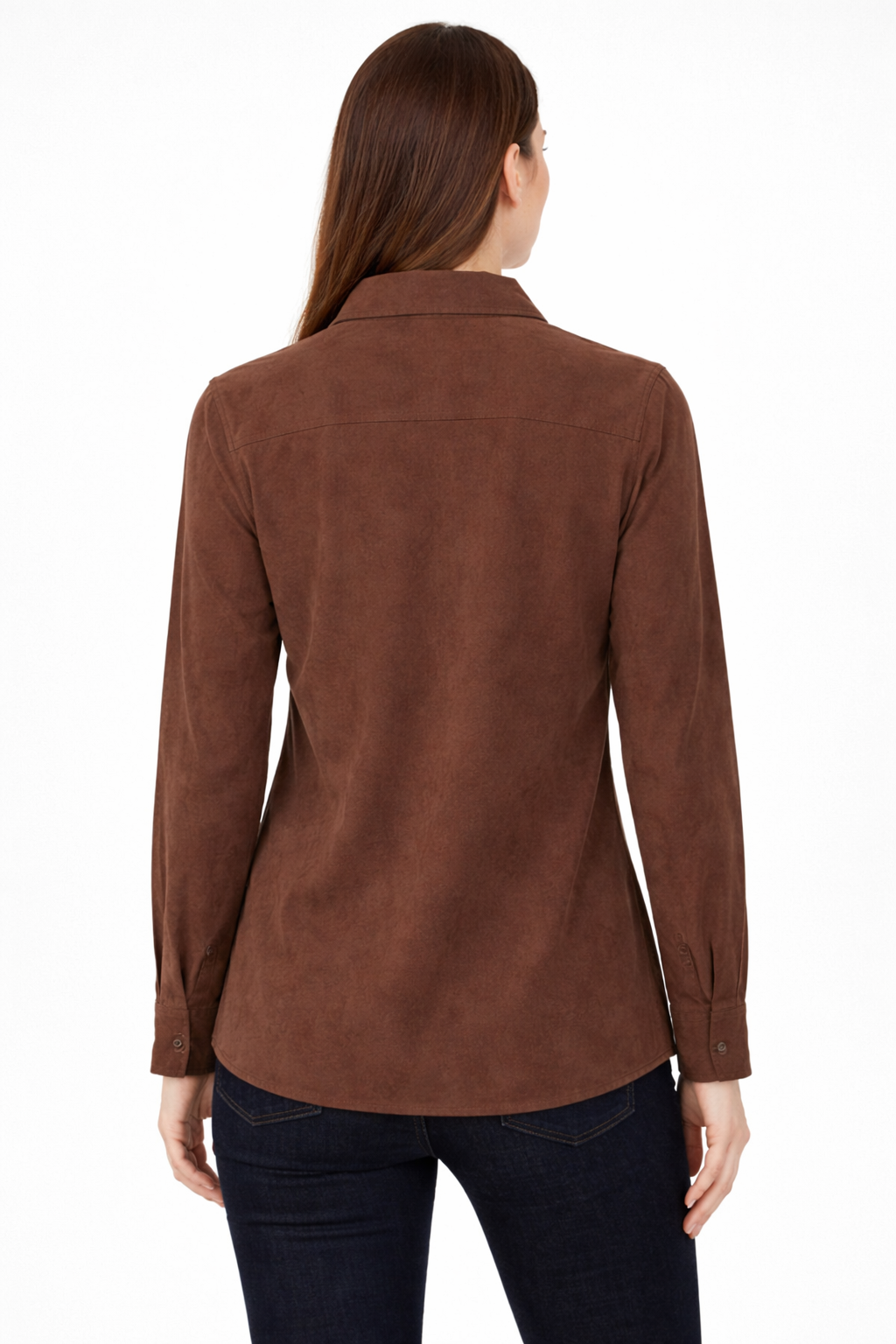Women’s Classic Button-Down Shirt – Brown