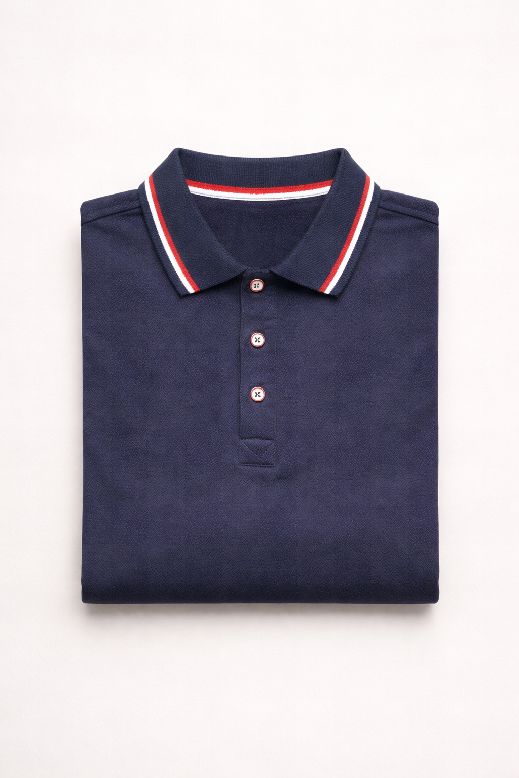 Classic Navy Blue Polo T-Shirt – Premium Cotton | Contrast Collar