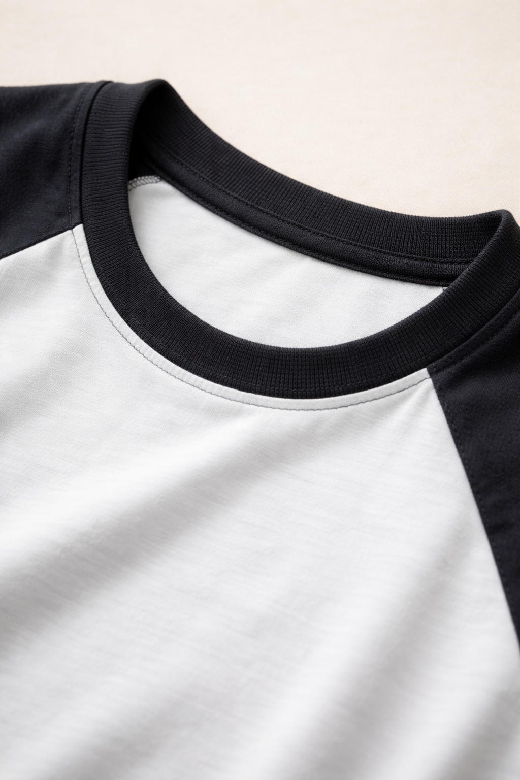 Men’s White & Black Raglan Full Sleeve T-Shirt
