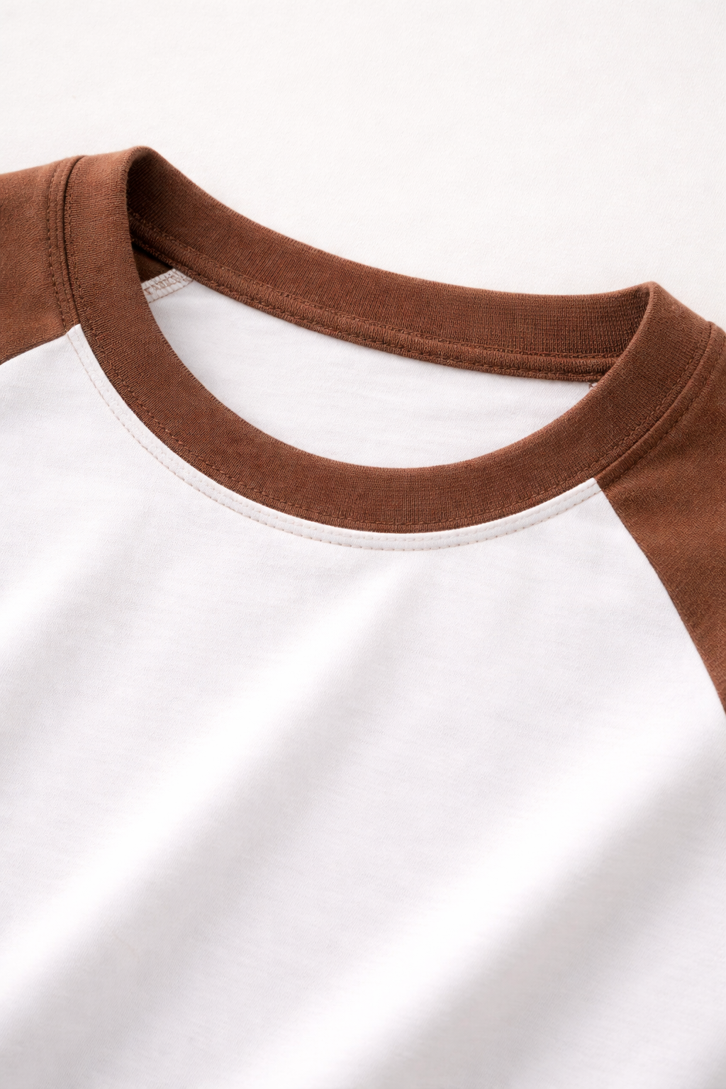 Cat Doodle Raglan Tee– White & Brown