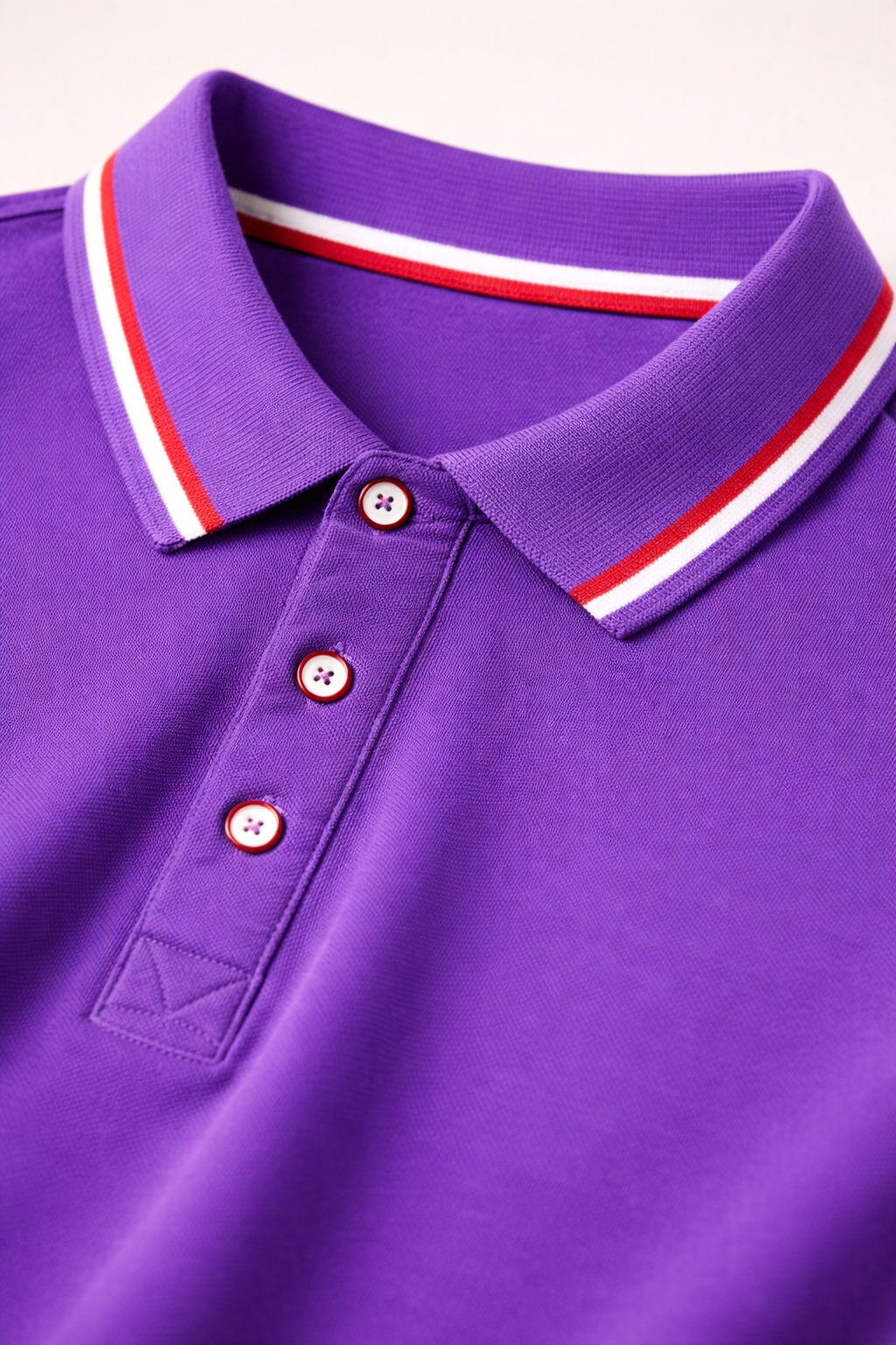 Classic Purple Polo T-Shirt – Premium Cotton | Contrast Stripe Collar