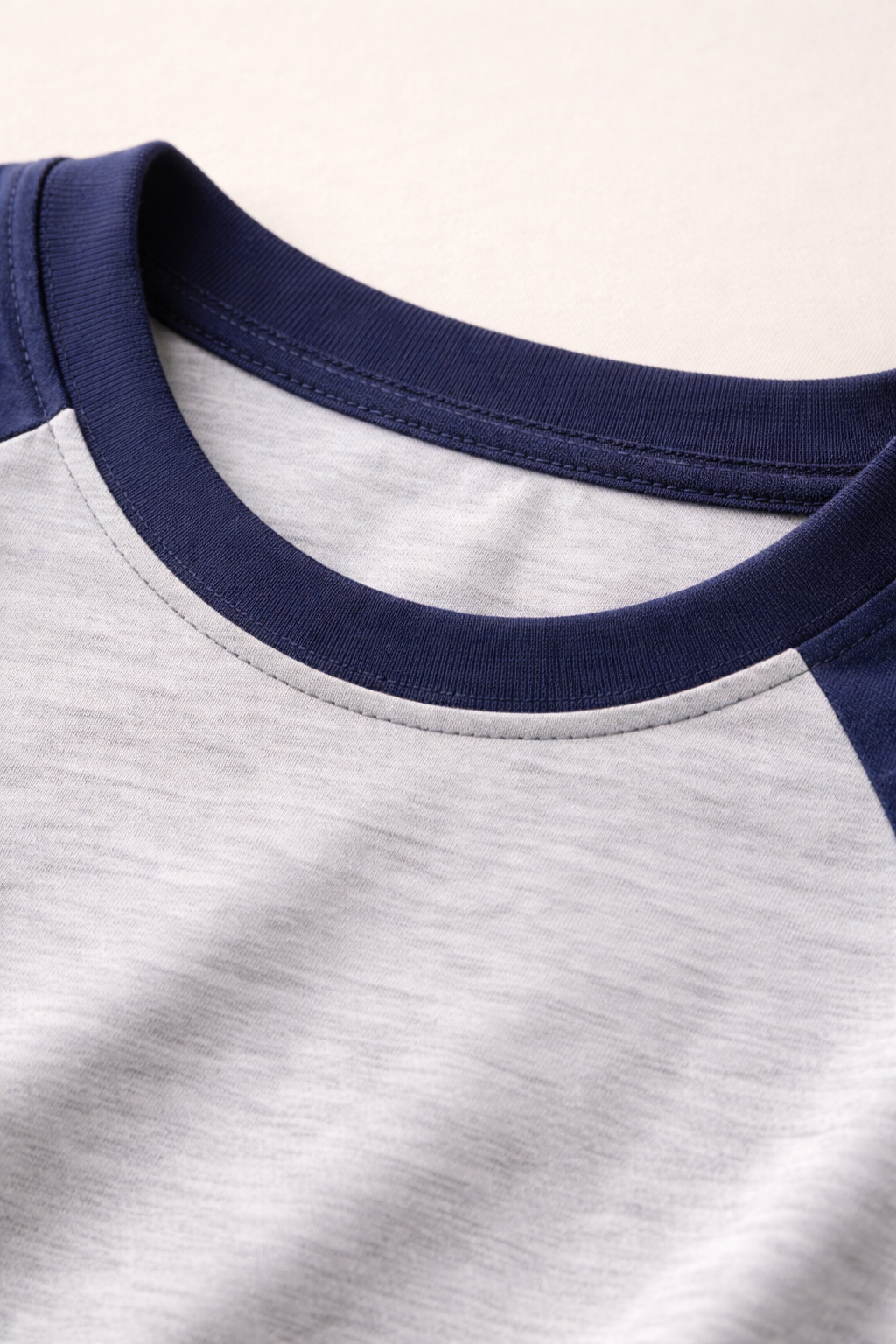 Funny Cat Graphic Raglan Long Sleeve T-Shirt – Grey & Navy Casual Tee