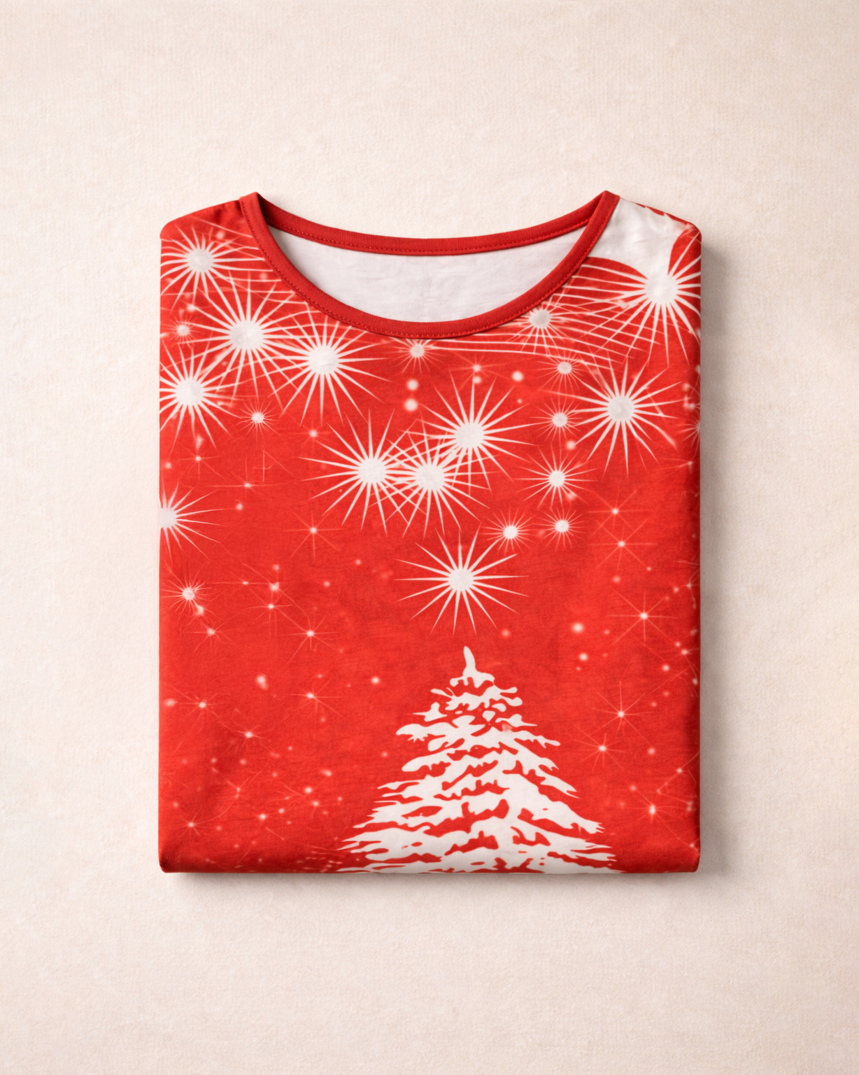 Women’s Red Festive Print Top