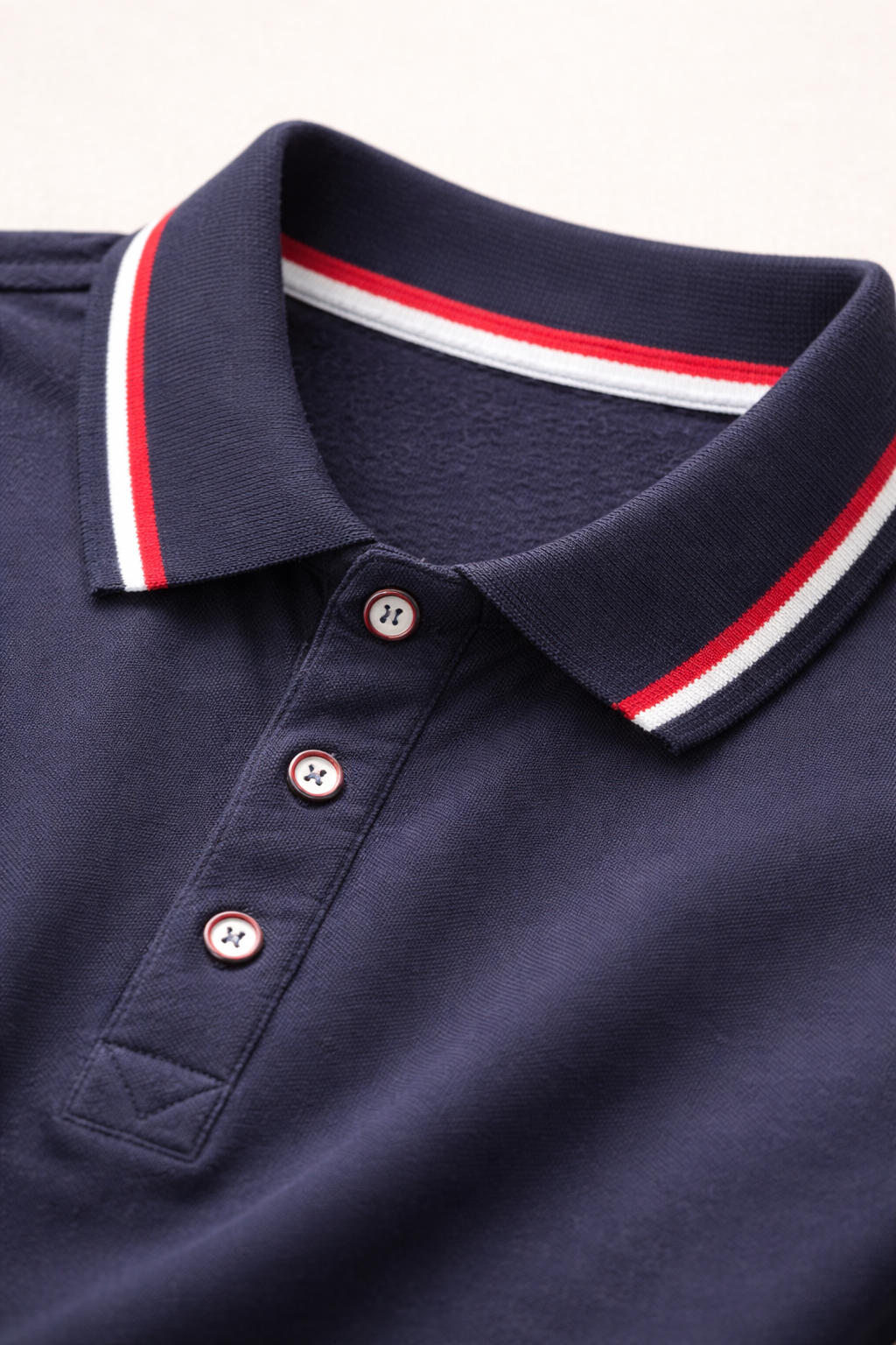 Classic Navy Blue Polo T-Shirt – Premium Cotton | Contrast Collar