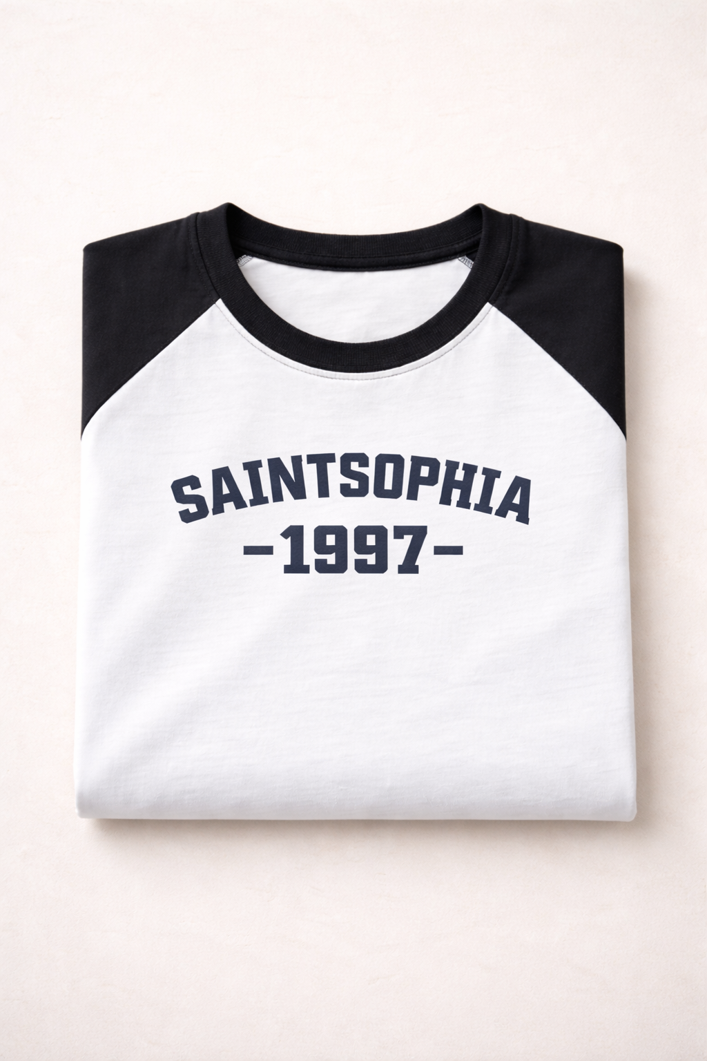 Men’s White & Black Raglan Full Sleeve T-Shirt