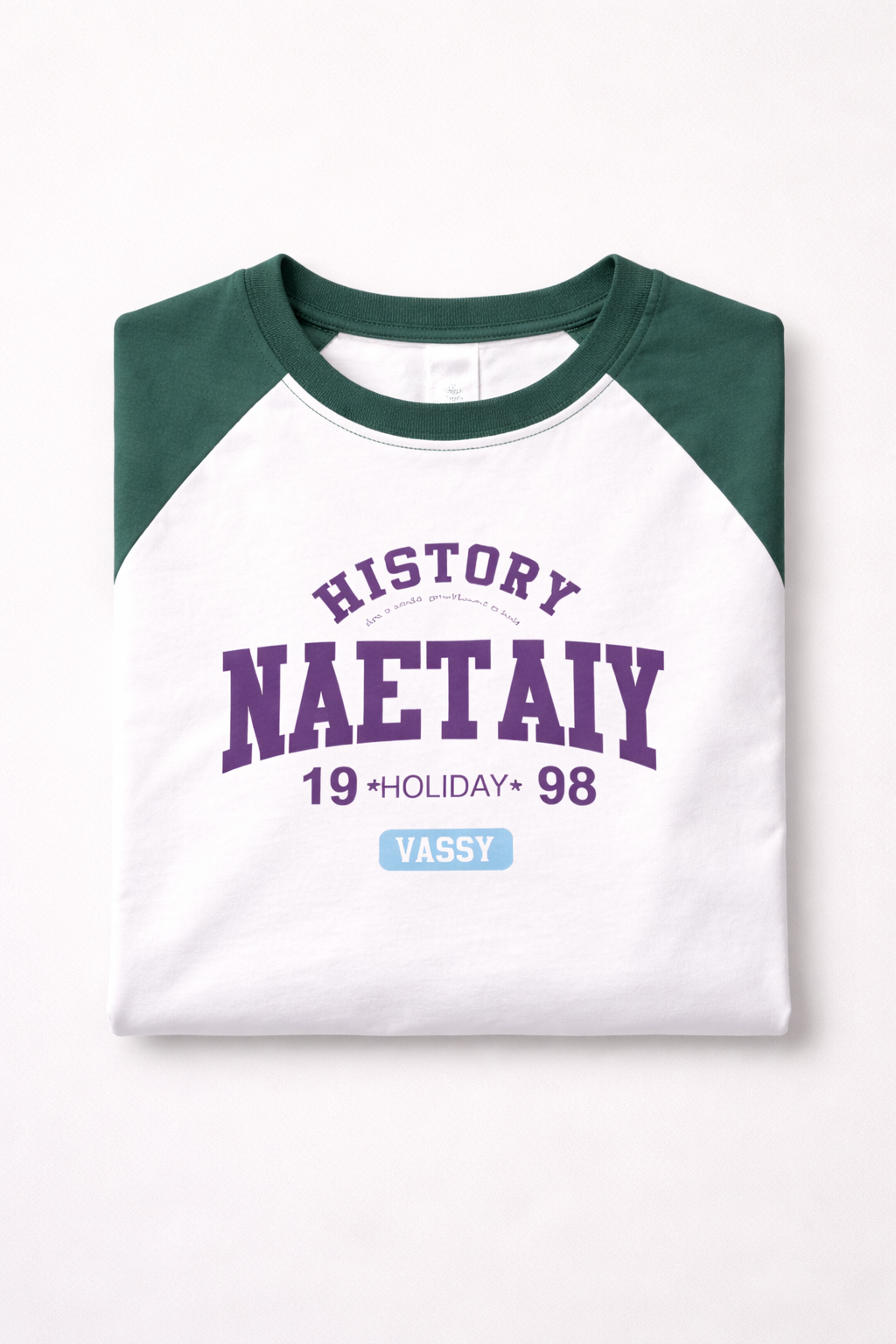 Vintage History Graphic Raglan T-Shirt – Green Sleeve Long Sleeve Tee