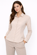 Women’s Tailored Button-Down Shirt – Soft Beige