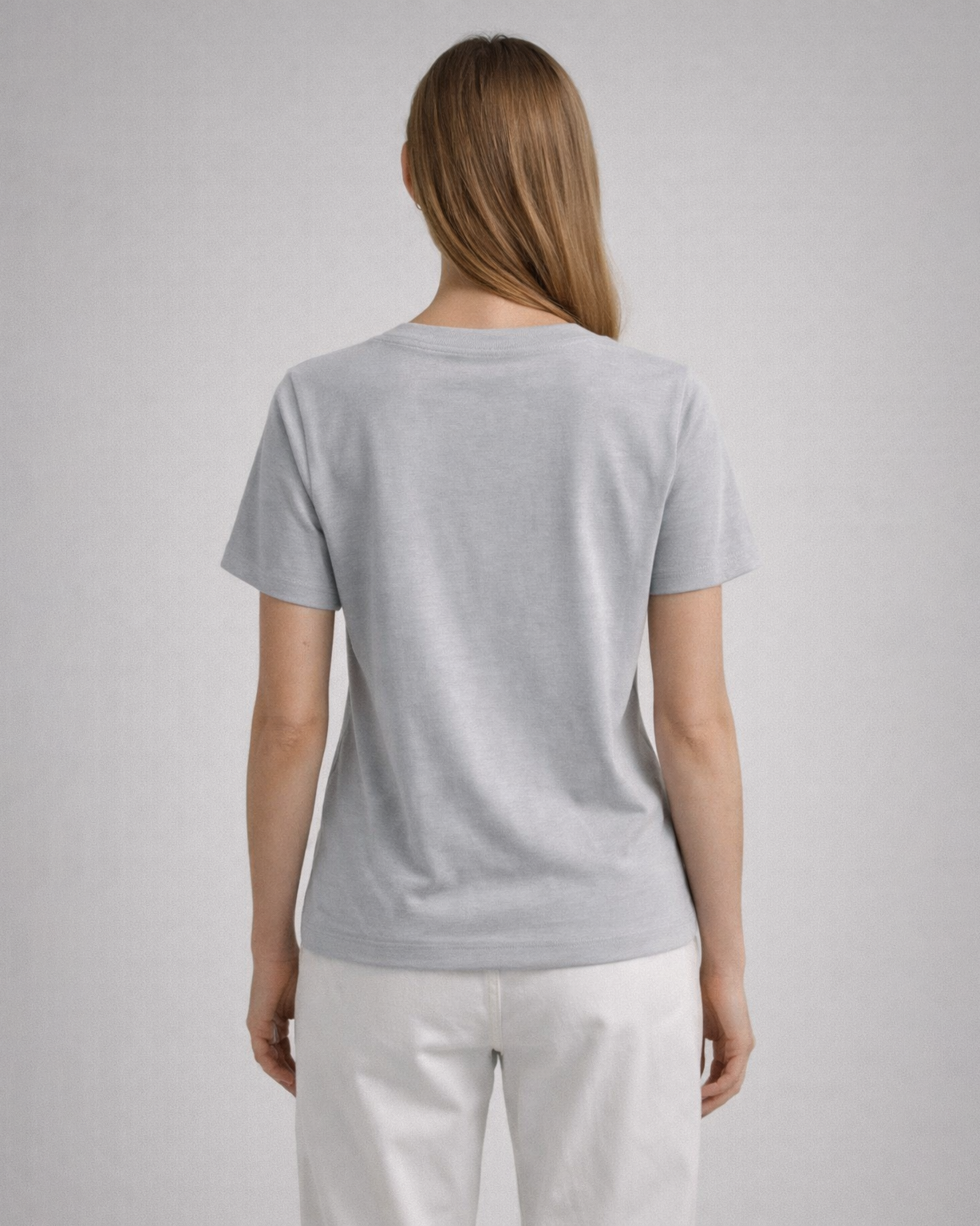 Women’s Light Grey Crew Neck Graphic T-Shirt