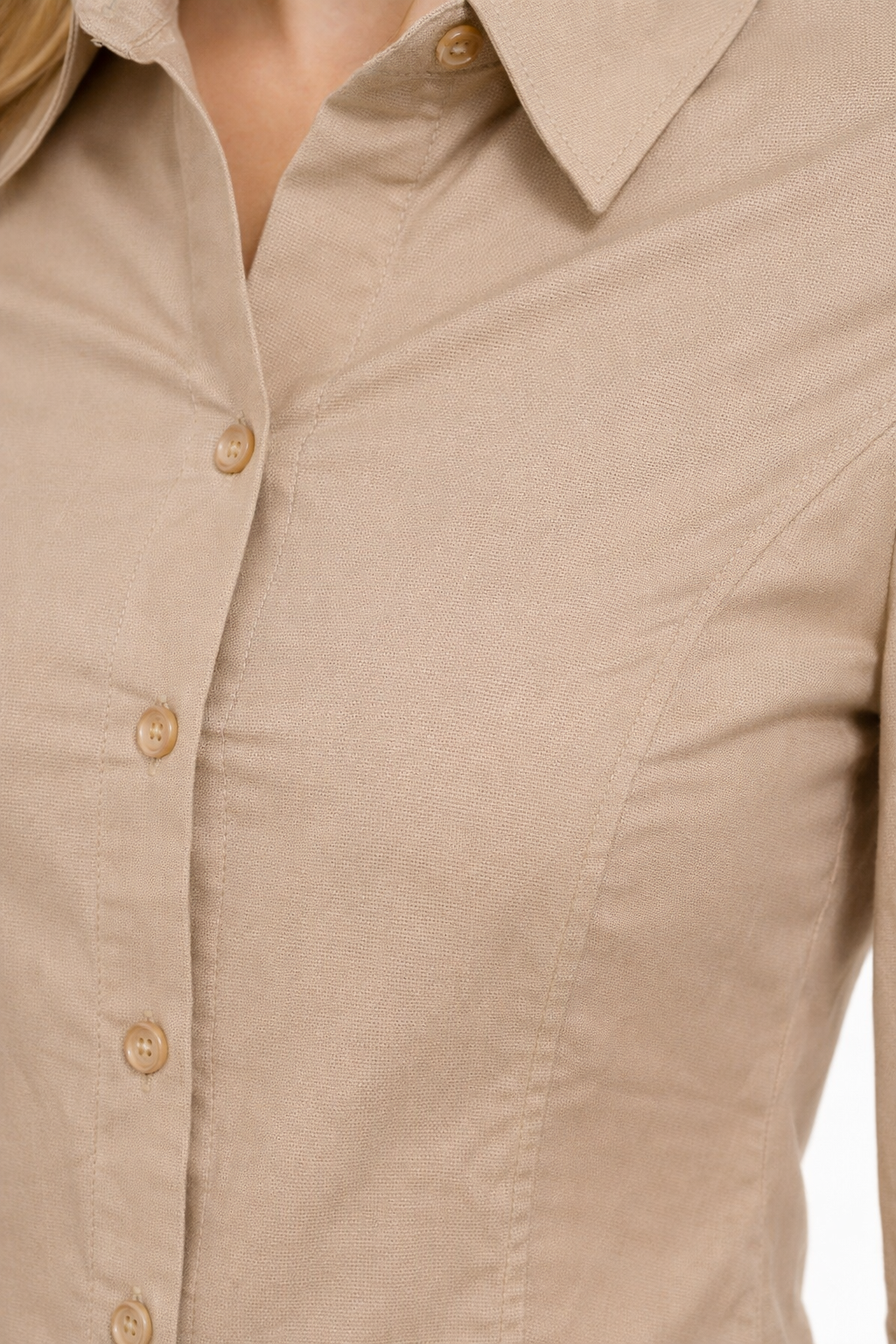 Women’s Beige Classic Tailored Shirt