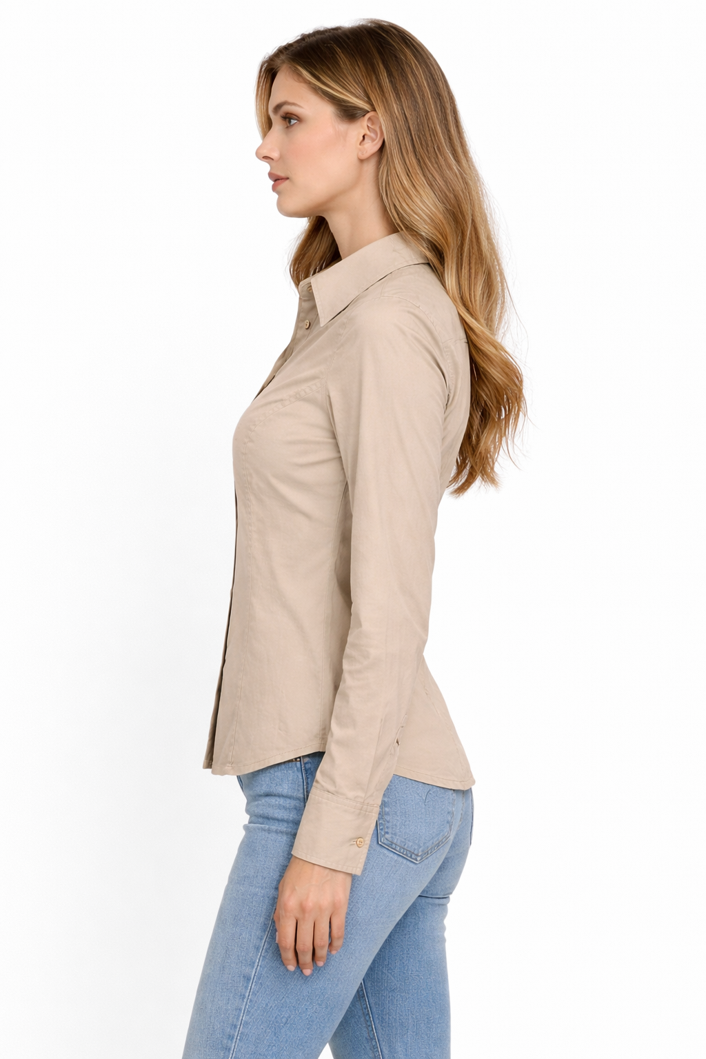 Women’s Beige Classic Tailored Shirt