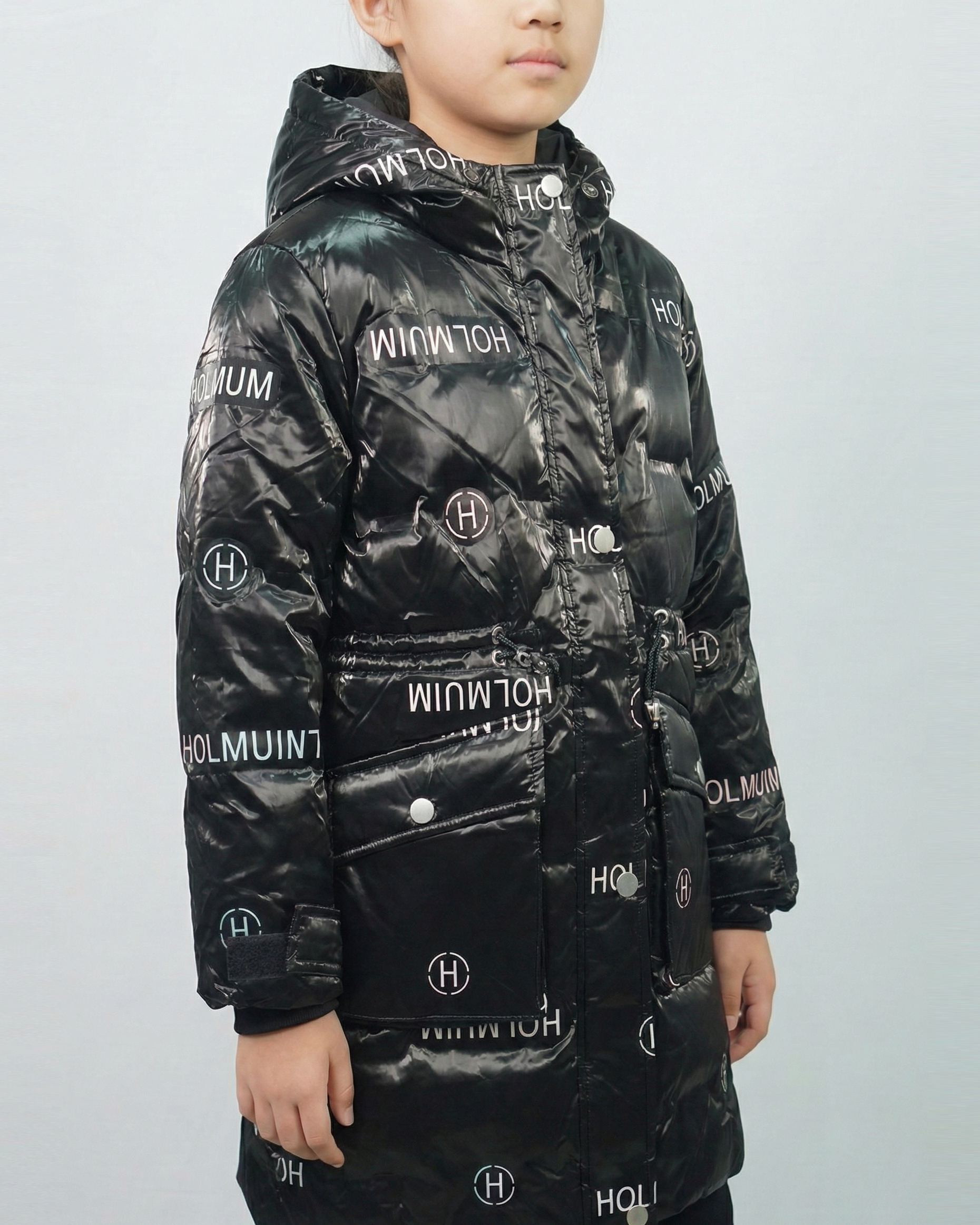 Balayuyan Kids Printed Hooded Down Jacket – Black