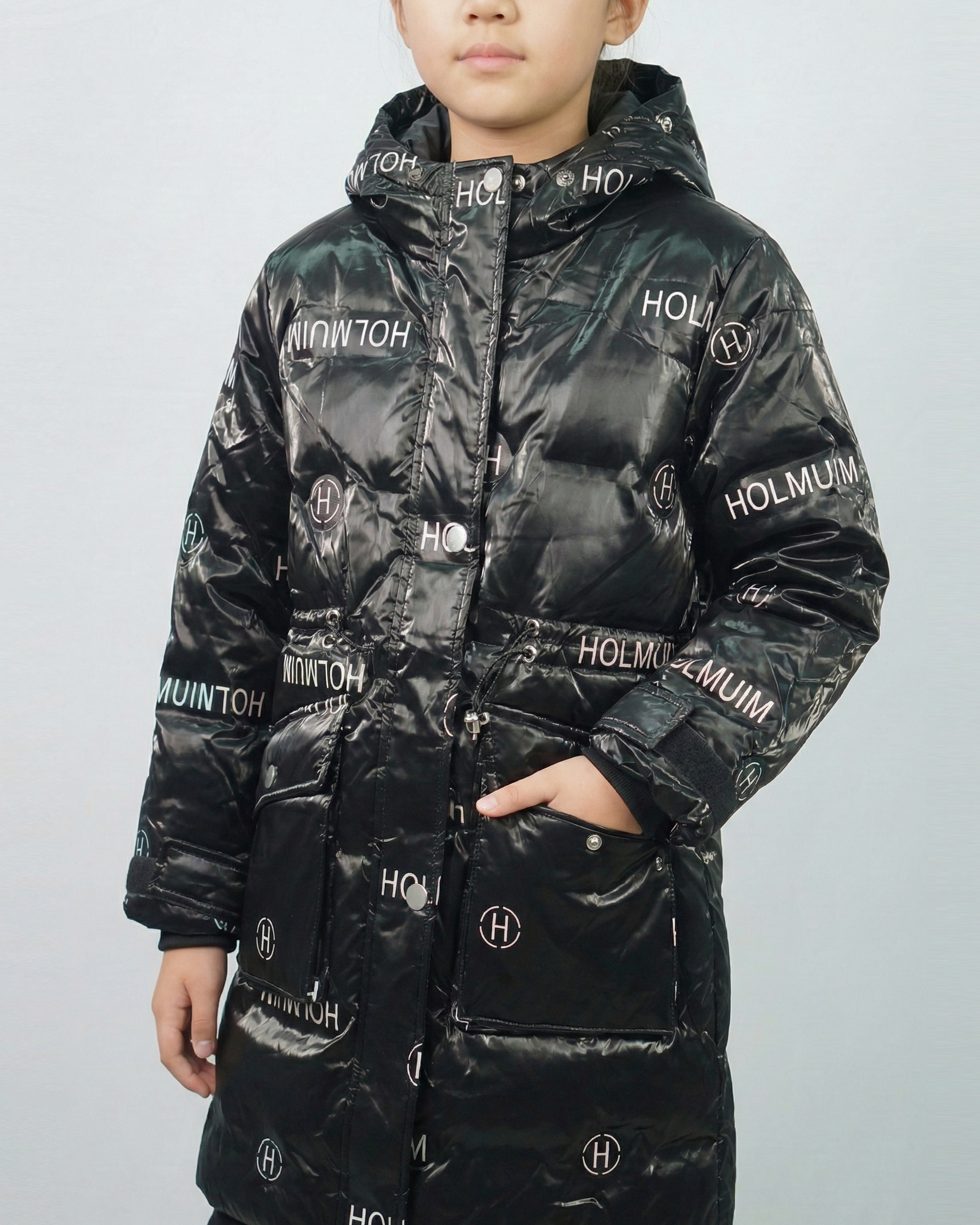 Balayuyan Kids Printed Hooded Down Jacket – Black