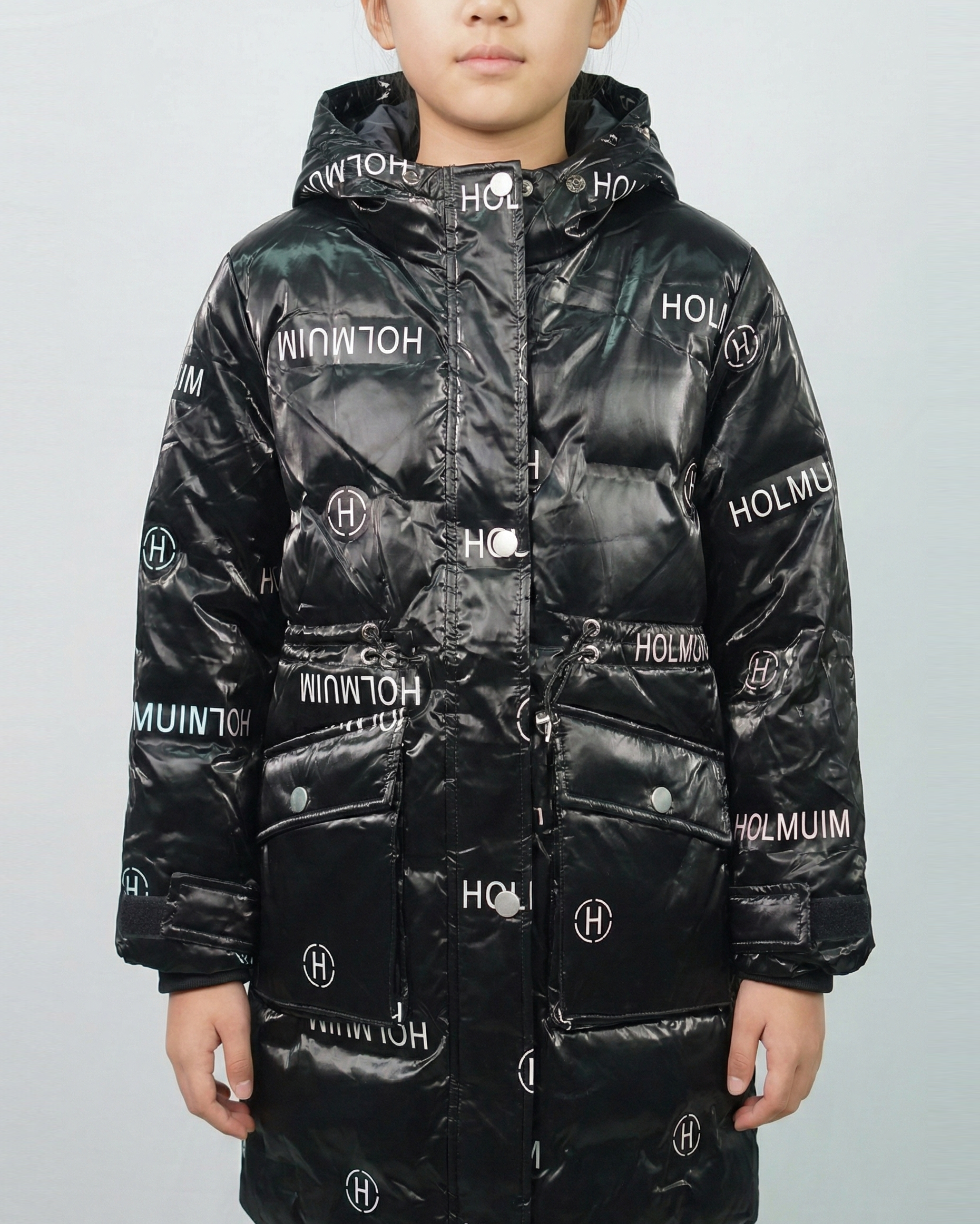 Balayuyan Kids Printed Hooded Down Jacket – Black