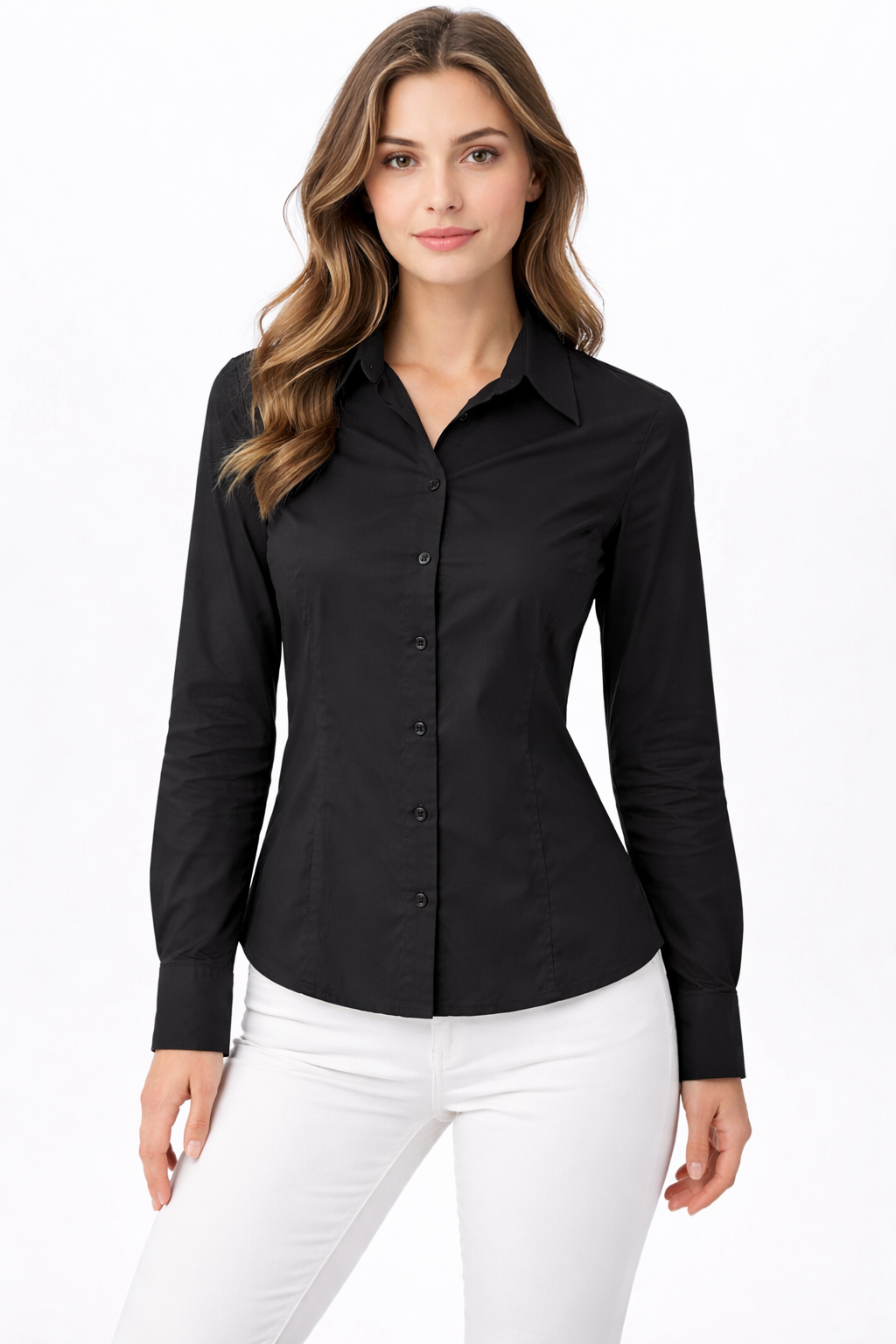 Women’s Black Classic Tailored Formal Shirt