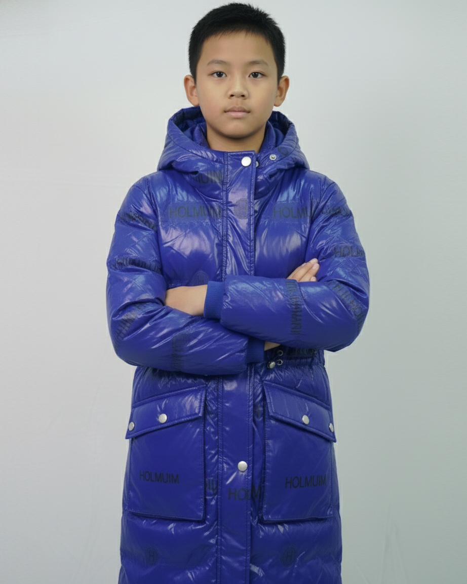 Balayuyan Kids Printed Hooded Down Jacket – Blue