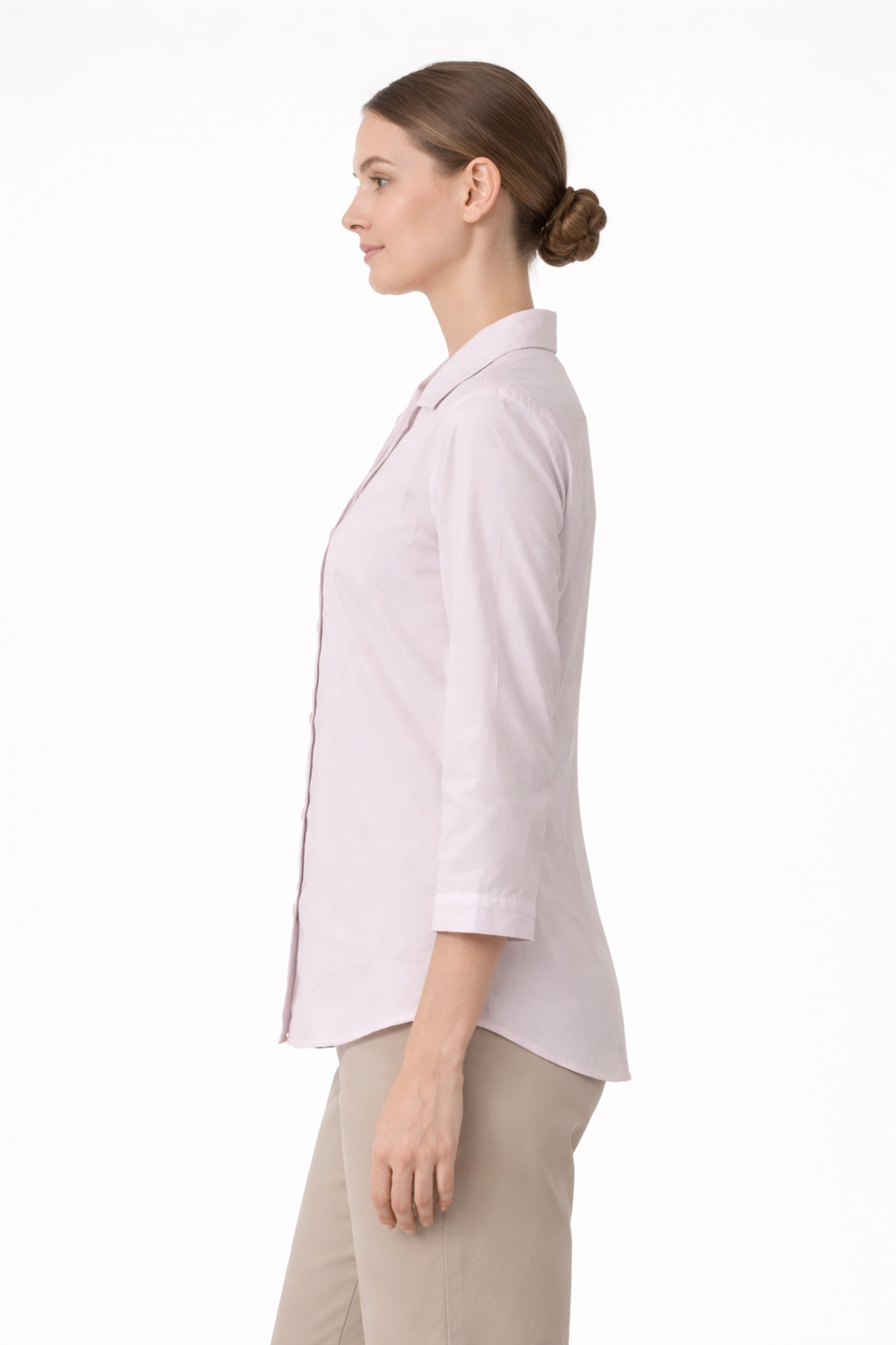 Women’s Blush Pink Textured Cotton Shirt