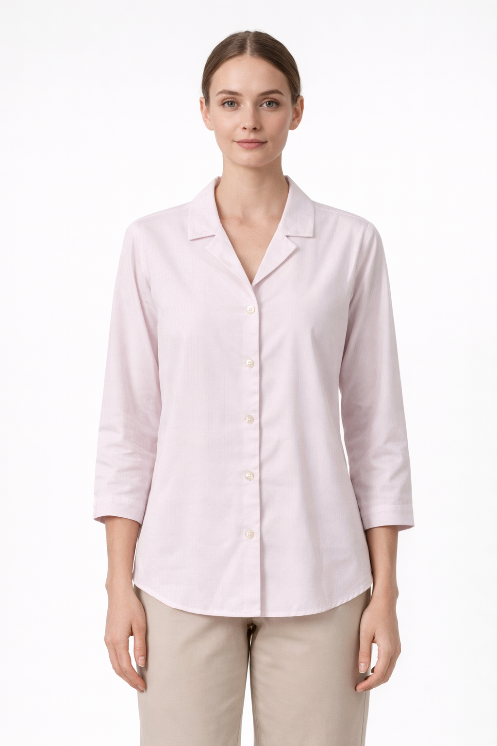 Women’s Blush Pink Textured Cotton Shirt