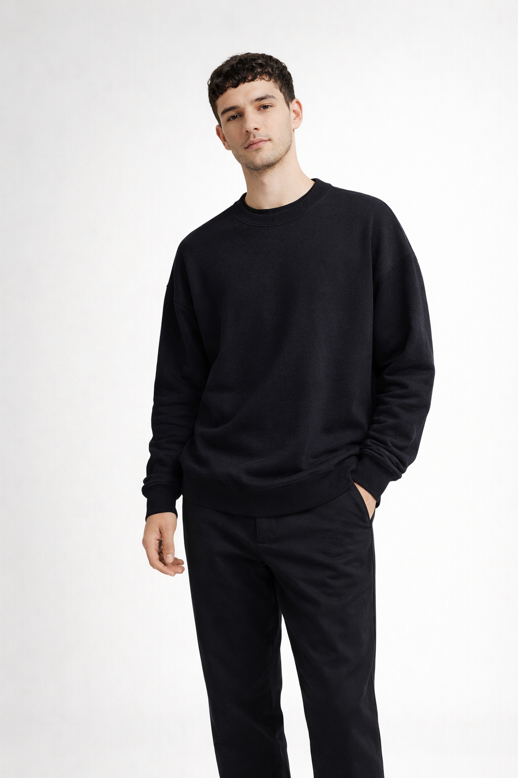 Men’s Jet Black Crewneck Sweatshirt