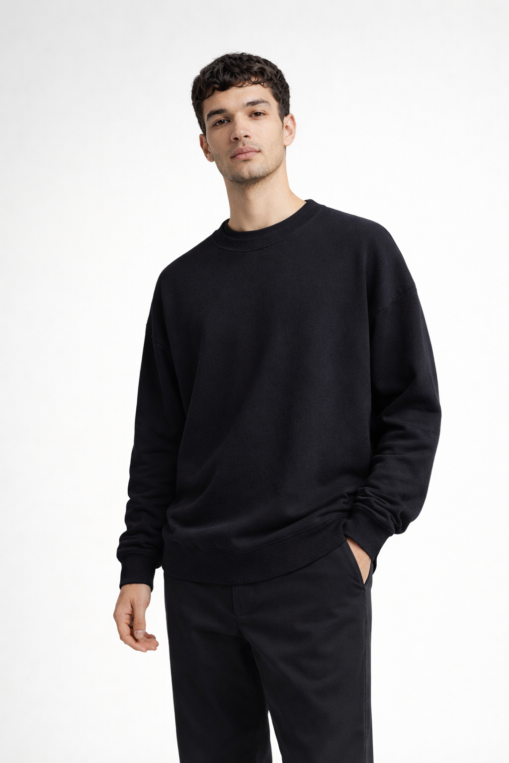 Men’s Jet Black Crewneck Sweatshirt