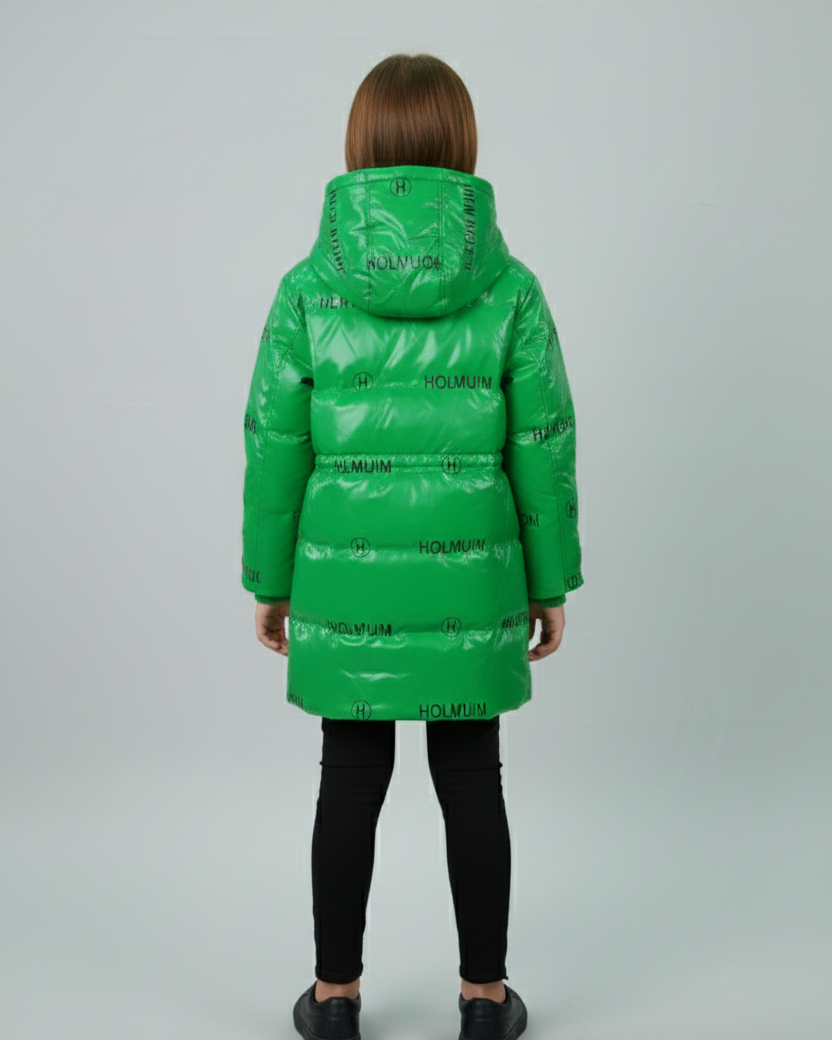 Balayuyan Kids Printed Hooded Down Jacket – Emerald Green