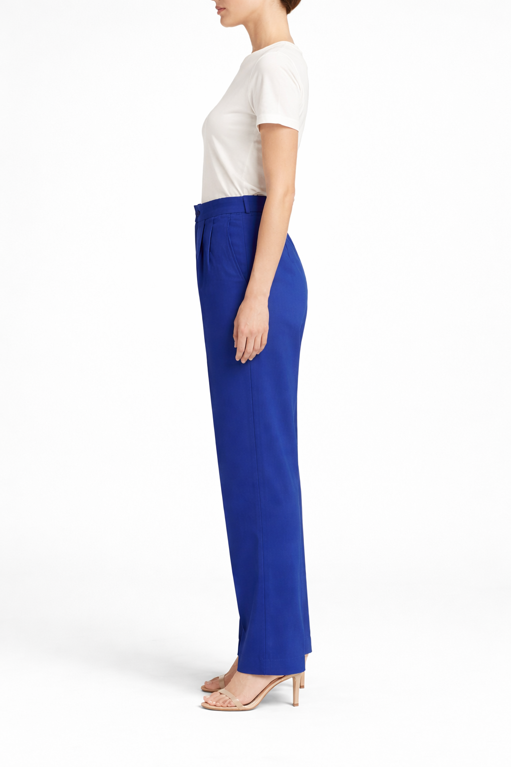 Women’s High-Waist Tailored Pleated Trousers – Cobalt Blue