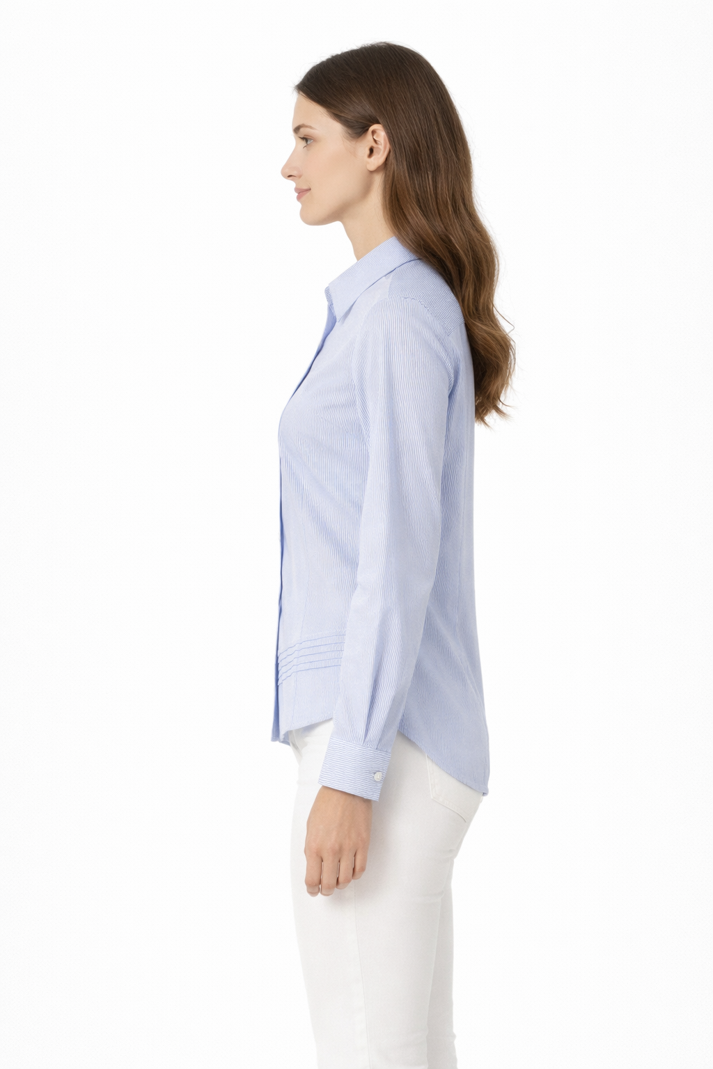 Women’s Light Blue Pinstripe Cotton Shirt