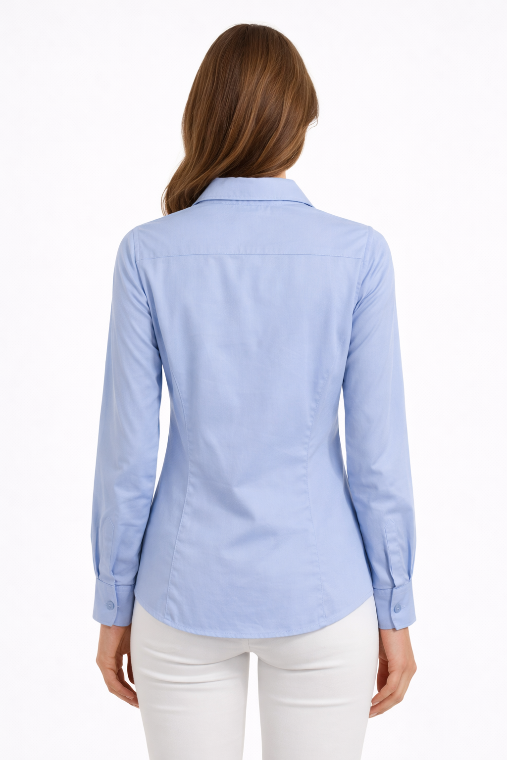 Light Blue Tailored Women’s Full-Sleeve Cotton Shirt