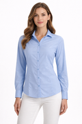 Light Blue Tailored Women’s Full-Sleeve Cotton Shirt