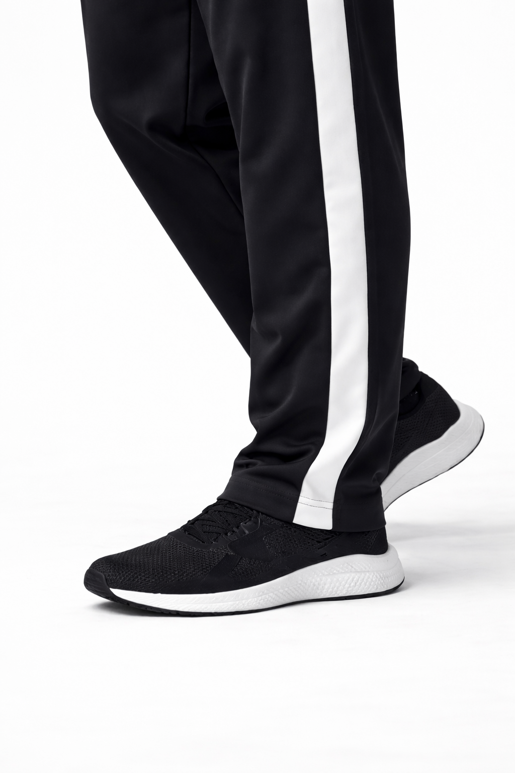 Men’s Black Side-Stripe Track Pants