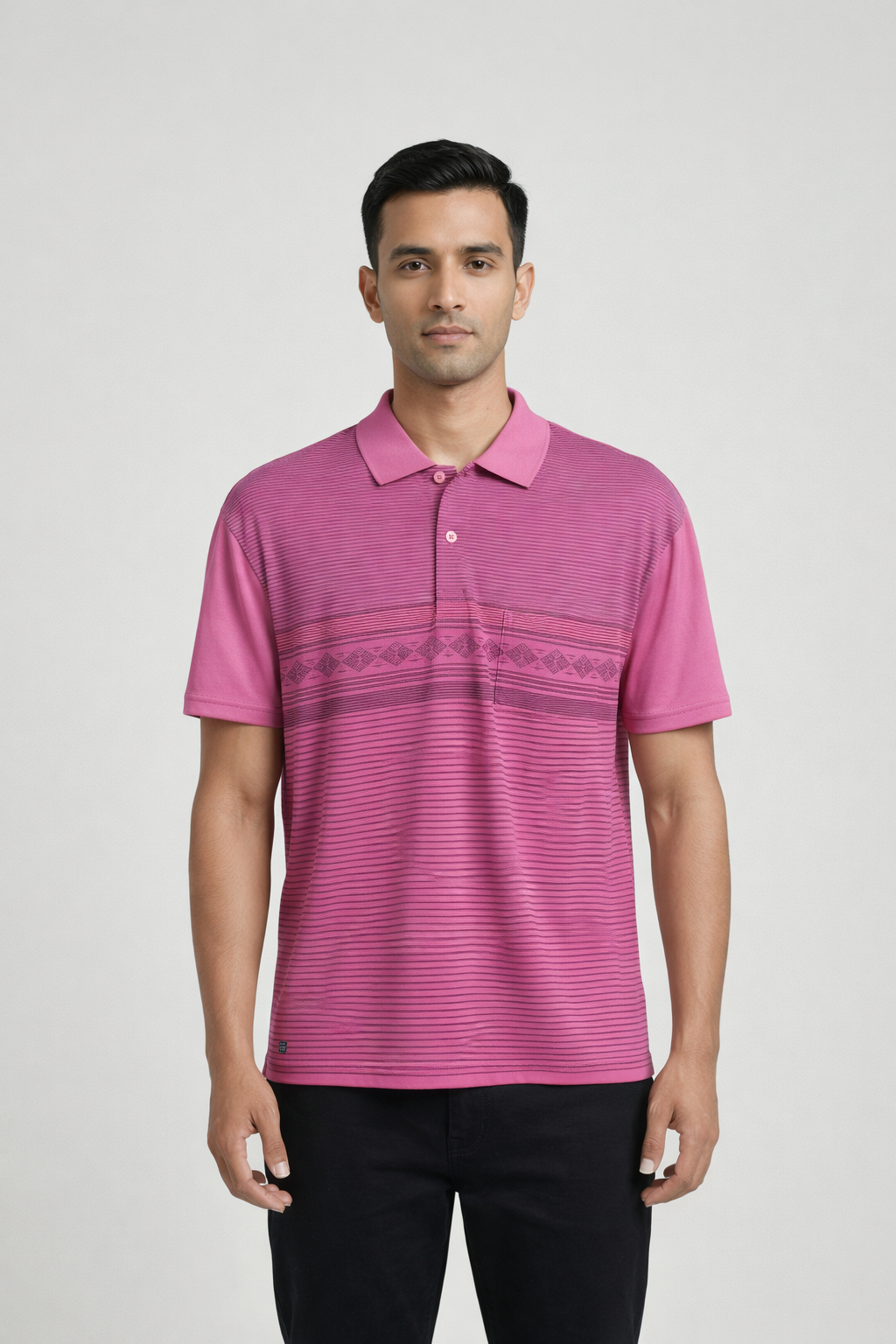 Men’s Premium Striped Polo T-Shirt pink