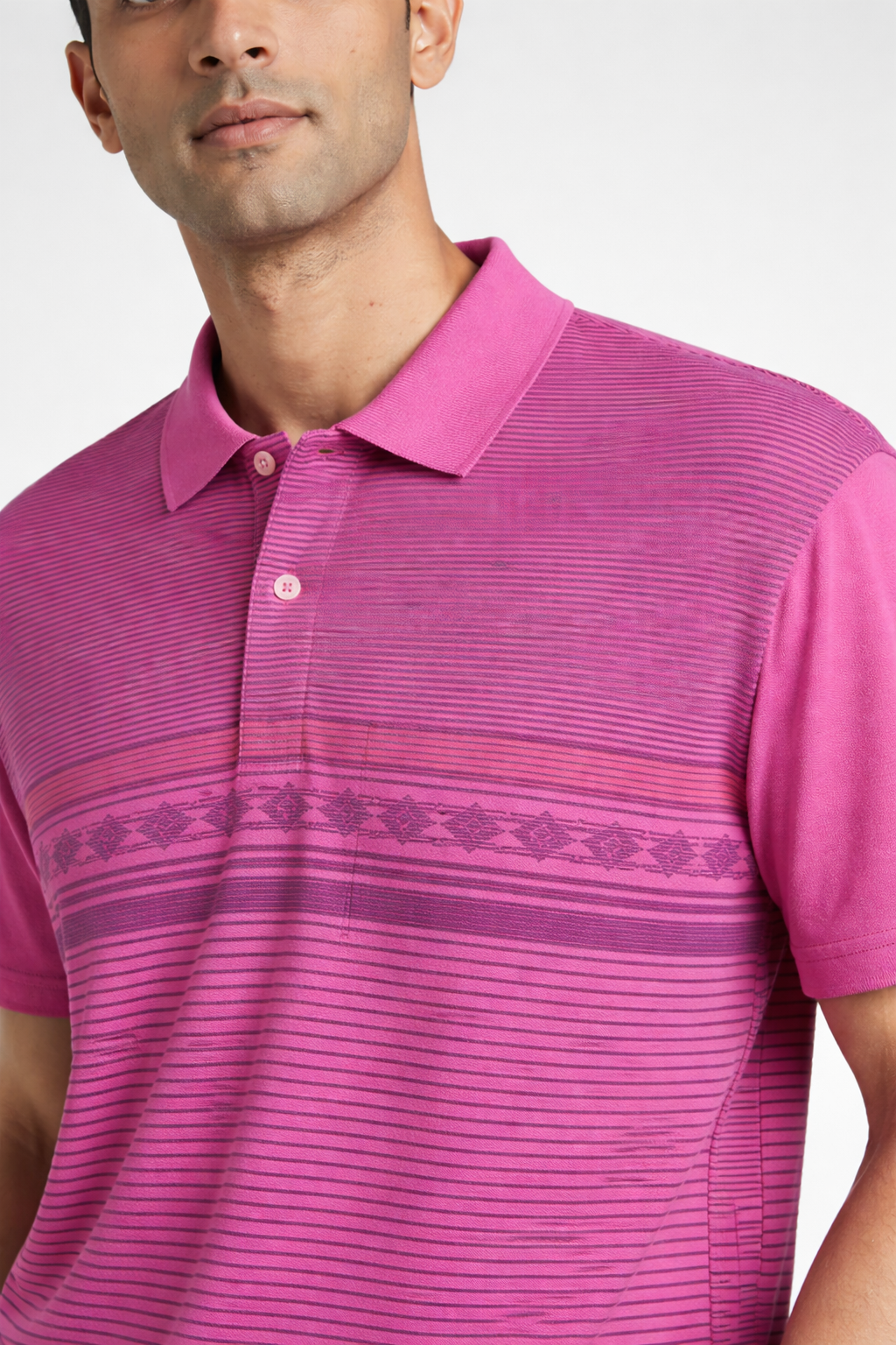 Men’s Premium Striped Polo T-Shirt pink